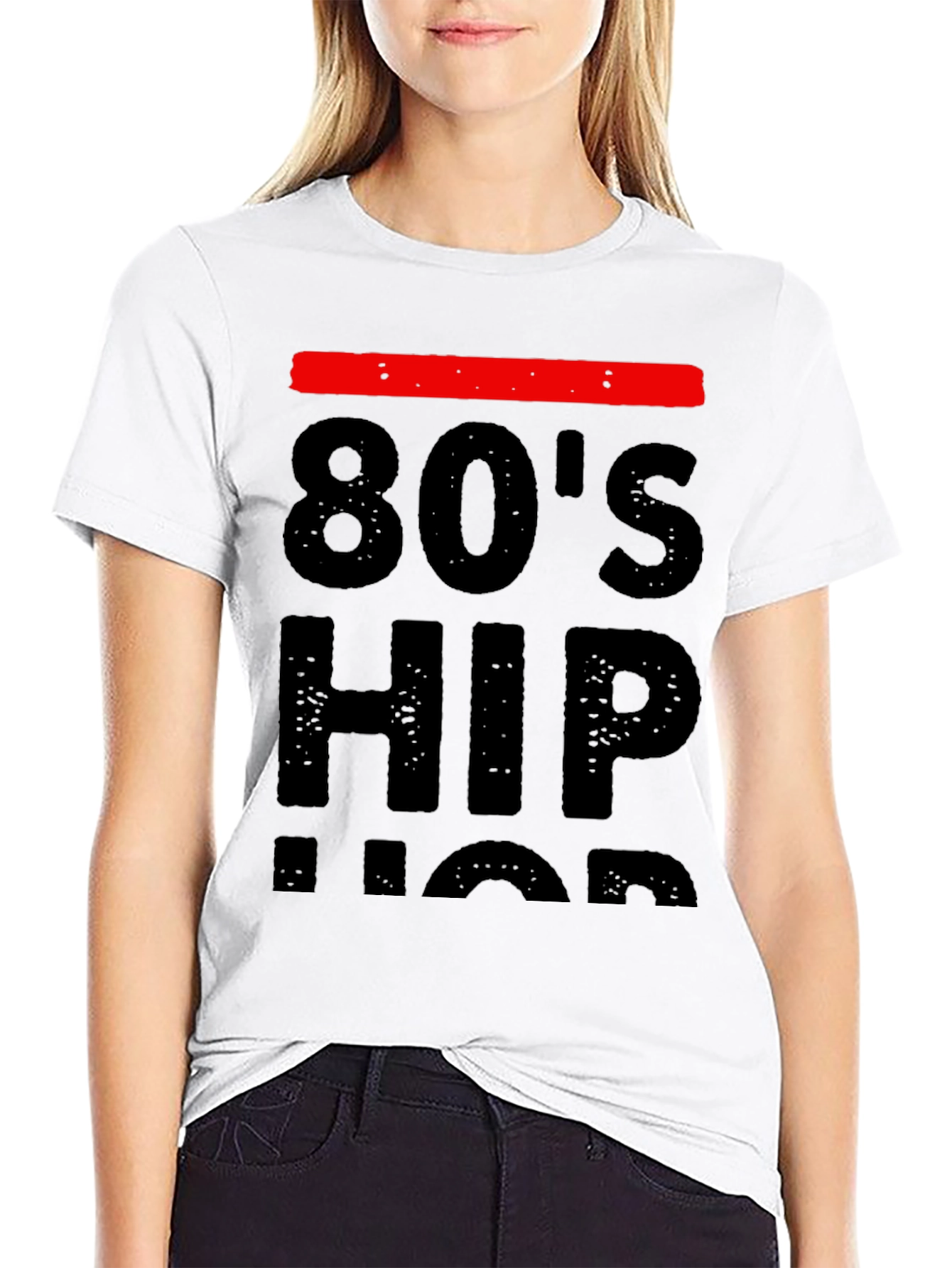 80s Hip Hop Graphic Tee - Black