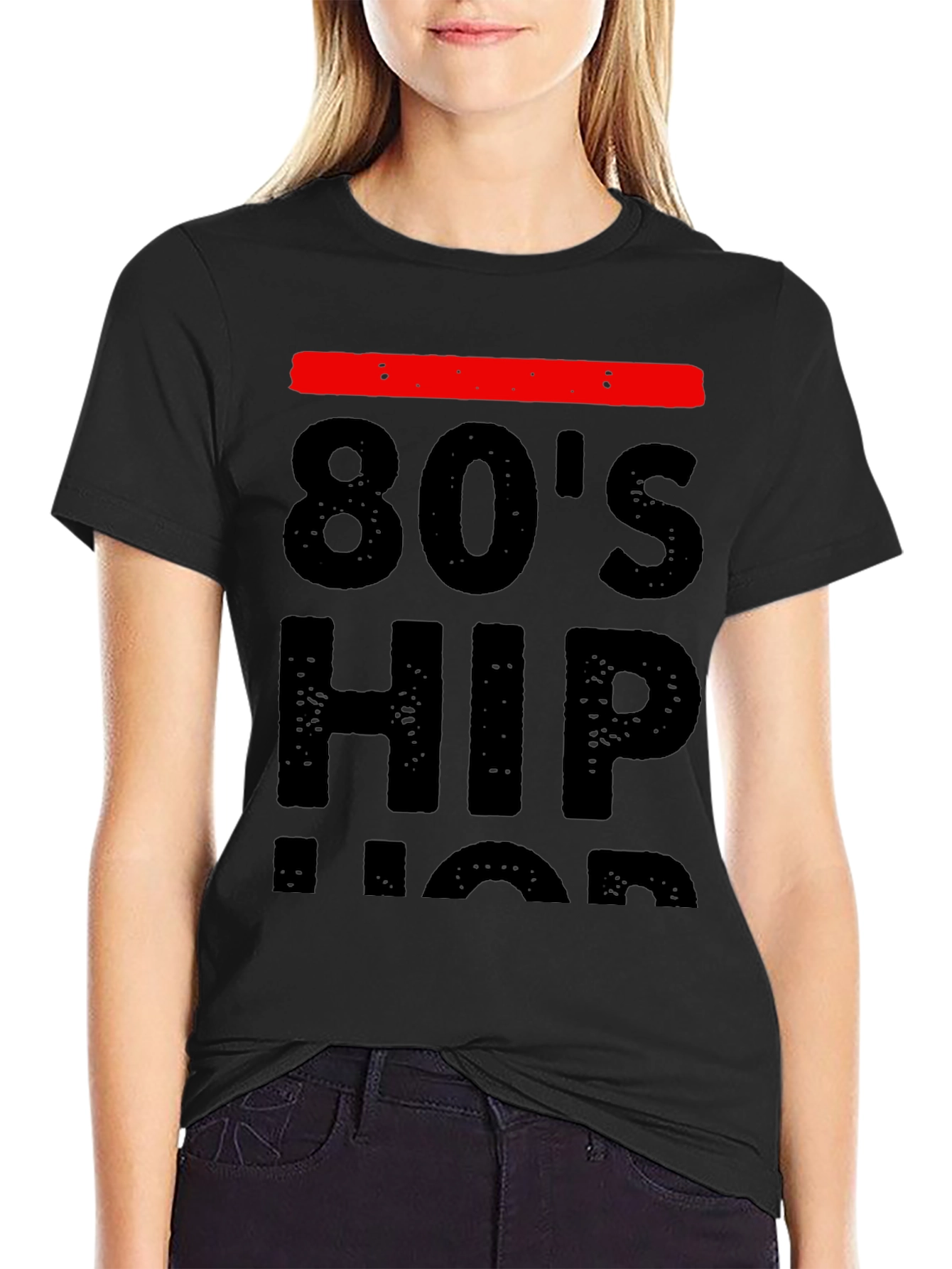 80s Hip Hop Graphic Tee - Black