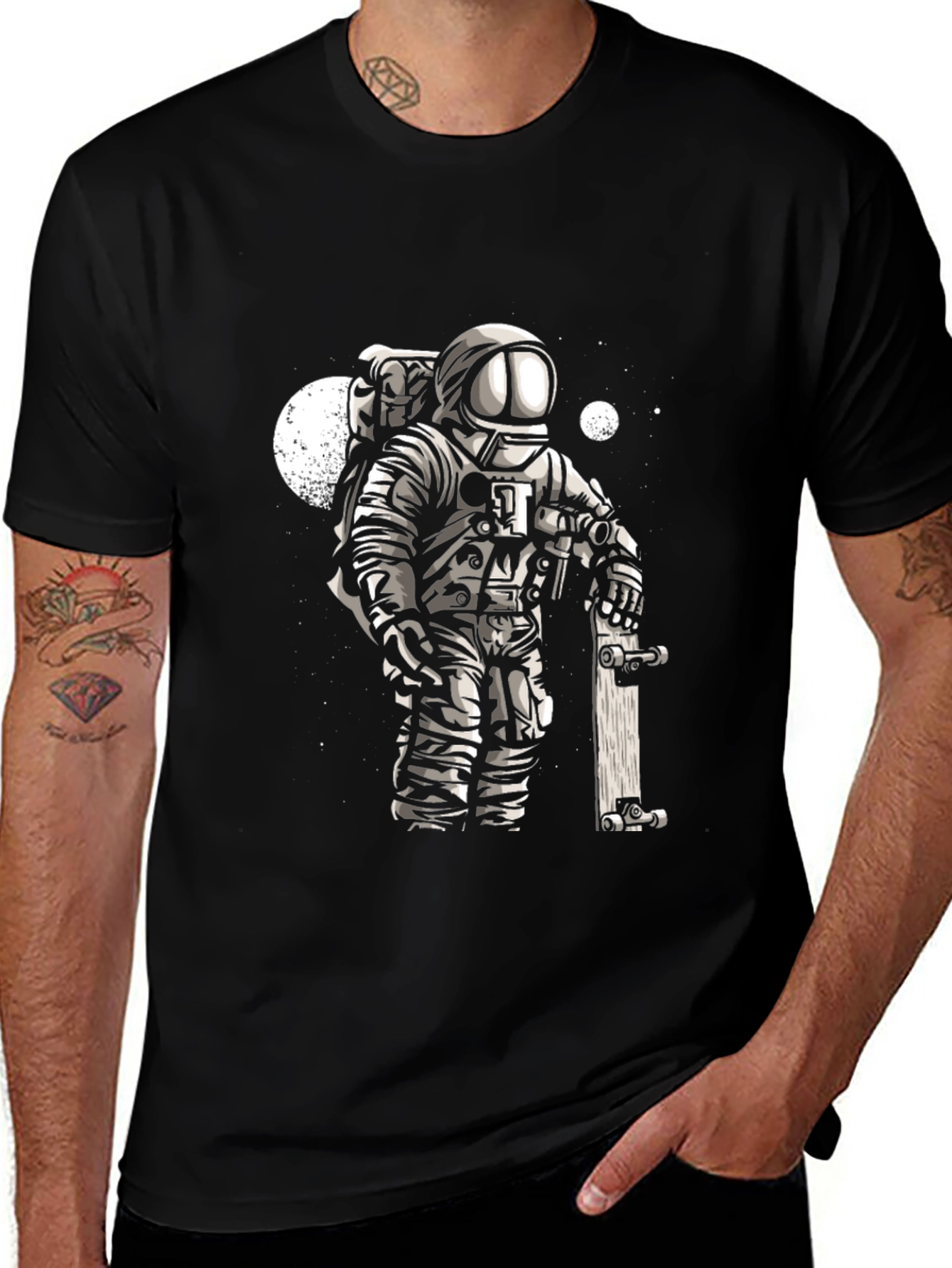 Astronaut Skater T-Shirt - Cool Space Tee