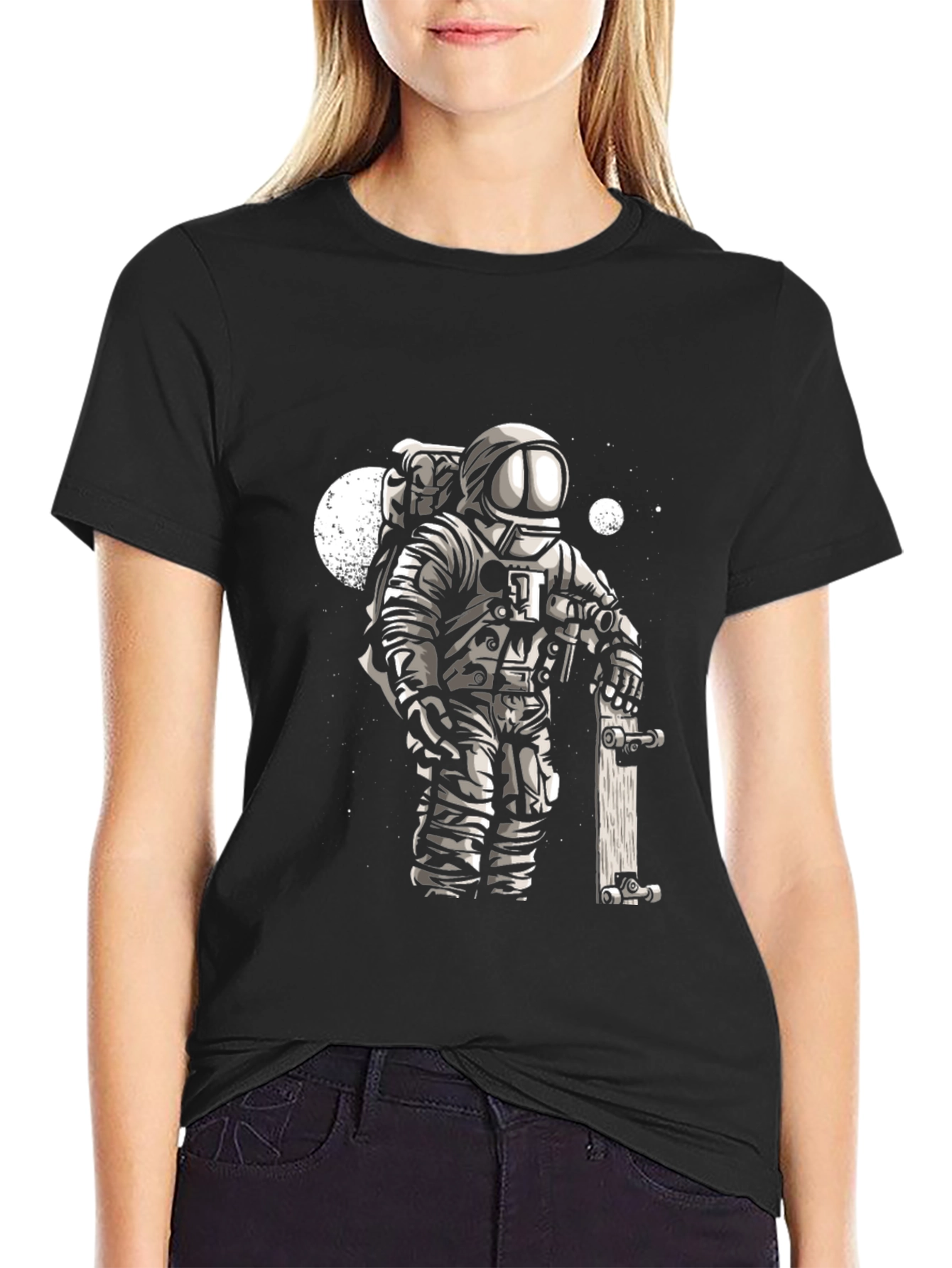 Astronaut Skater T-Shirt - Cool Space Tee