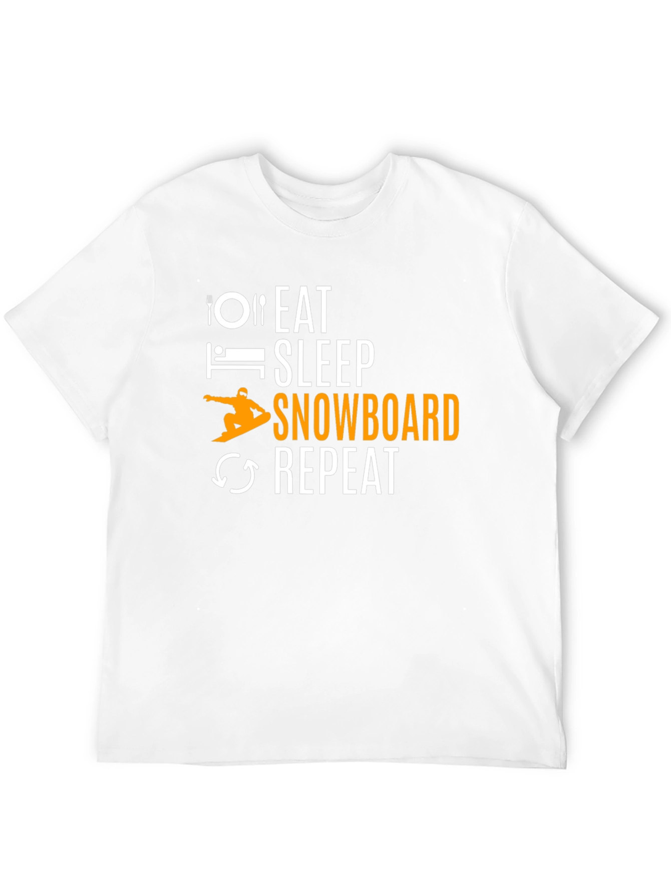 Eat Sleep Snowboard Repeat Graphic Tee - Black