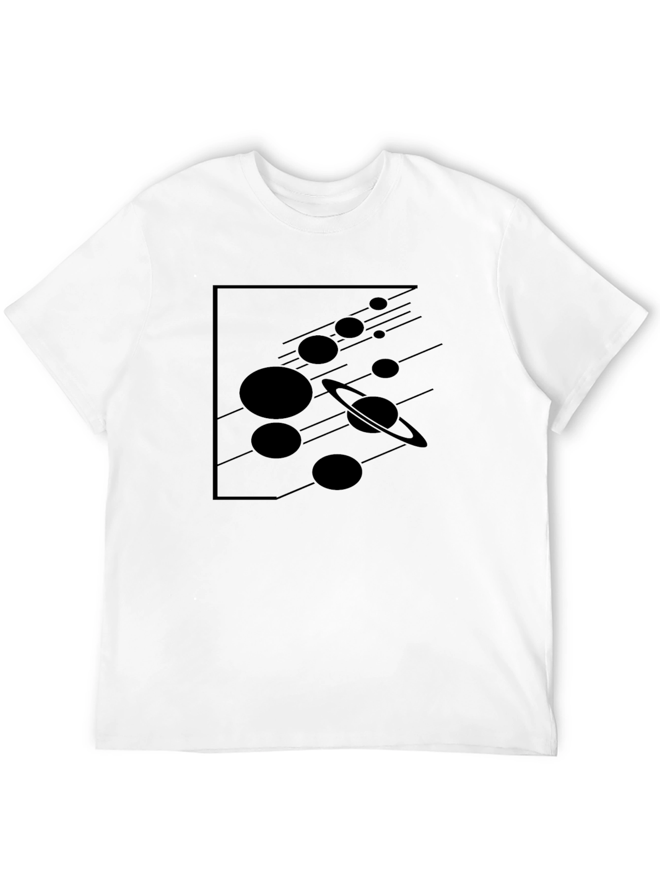 Cosmic Planets Graphic T-Shirt - Black