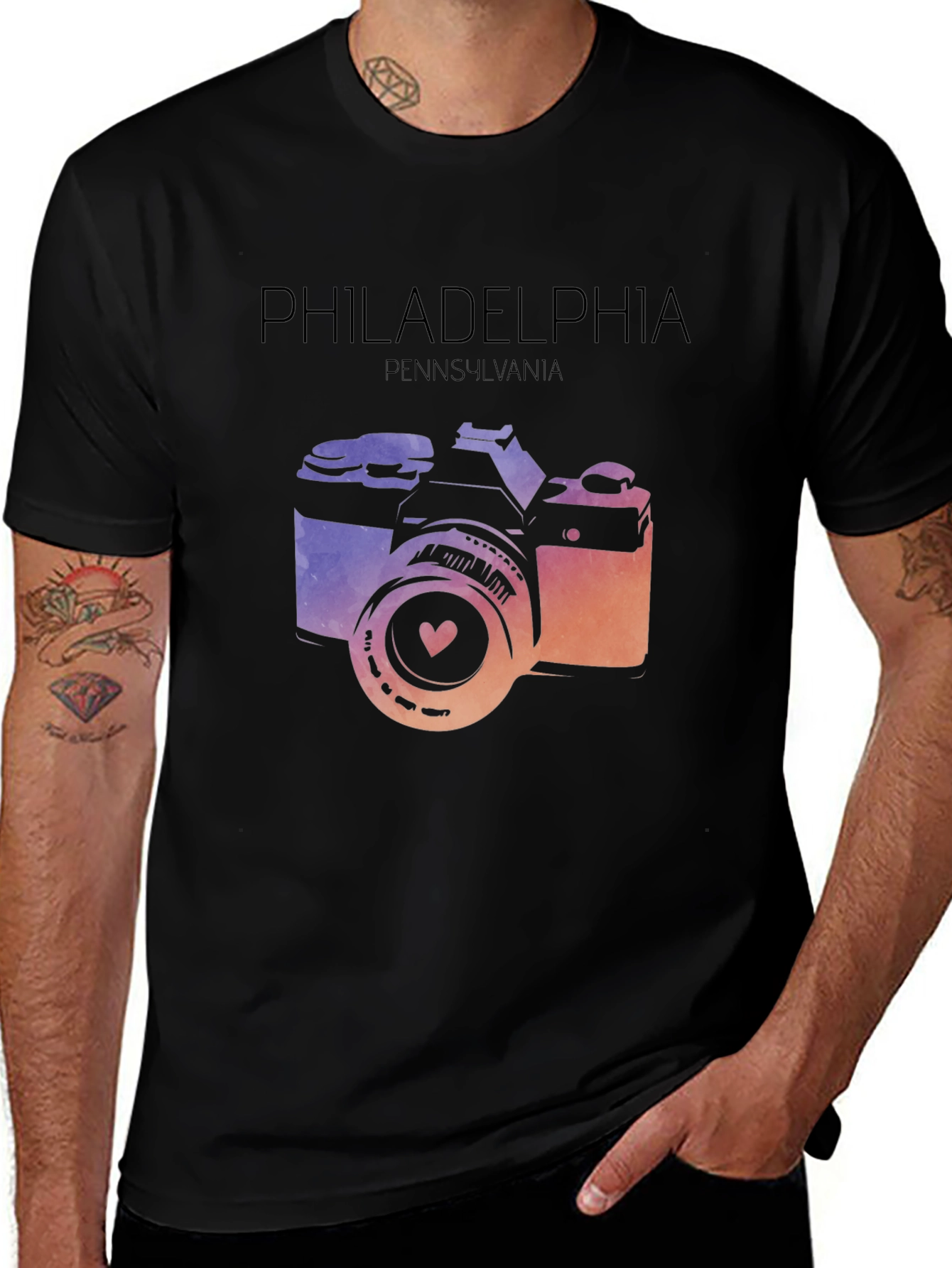 Philadelphia Camera Graphic T-Shirt - Pennsylvania Souvenir