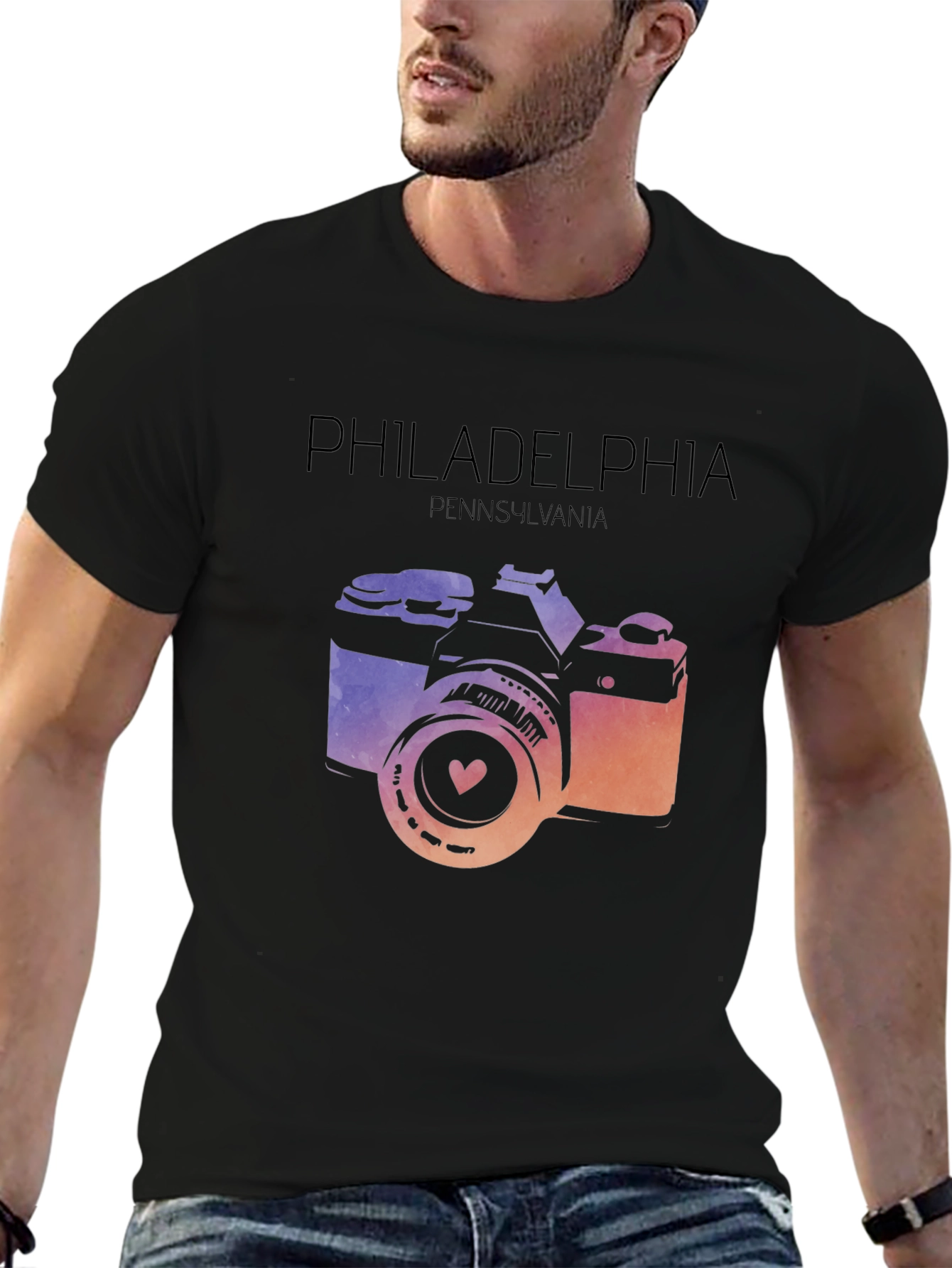 Philadelphia Camera Graphic T-Shirt - Pennsylvania Souvenir
