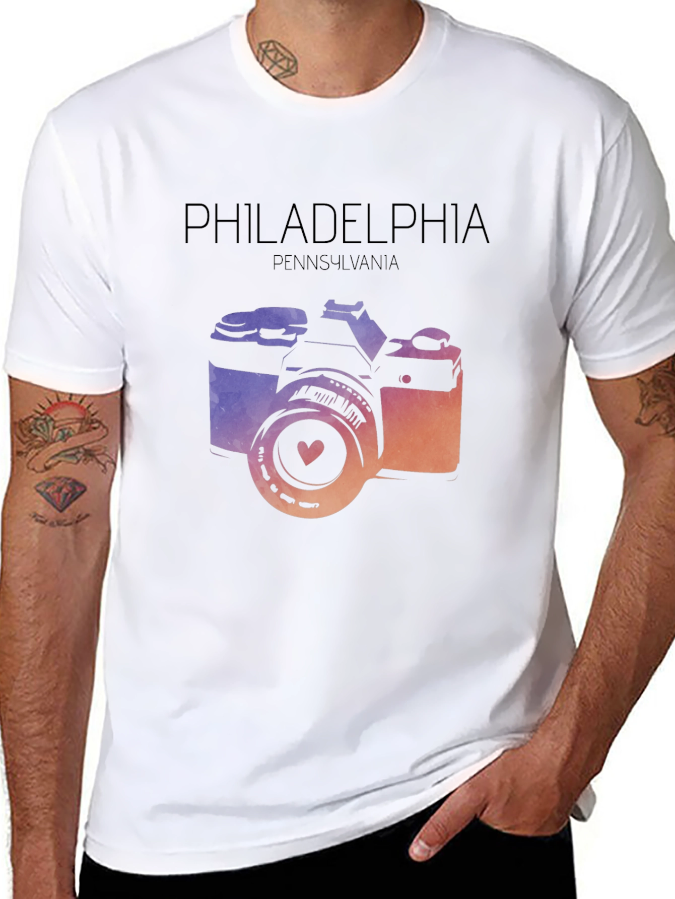 Philadelphia Camera Graphic T-Shirt - Pennsylvania Souvenir