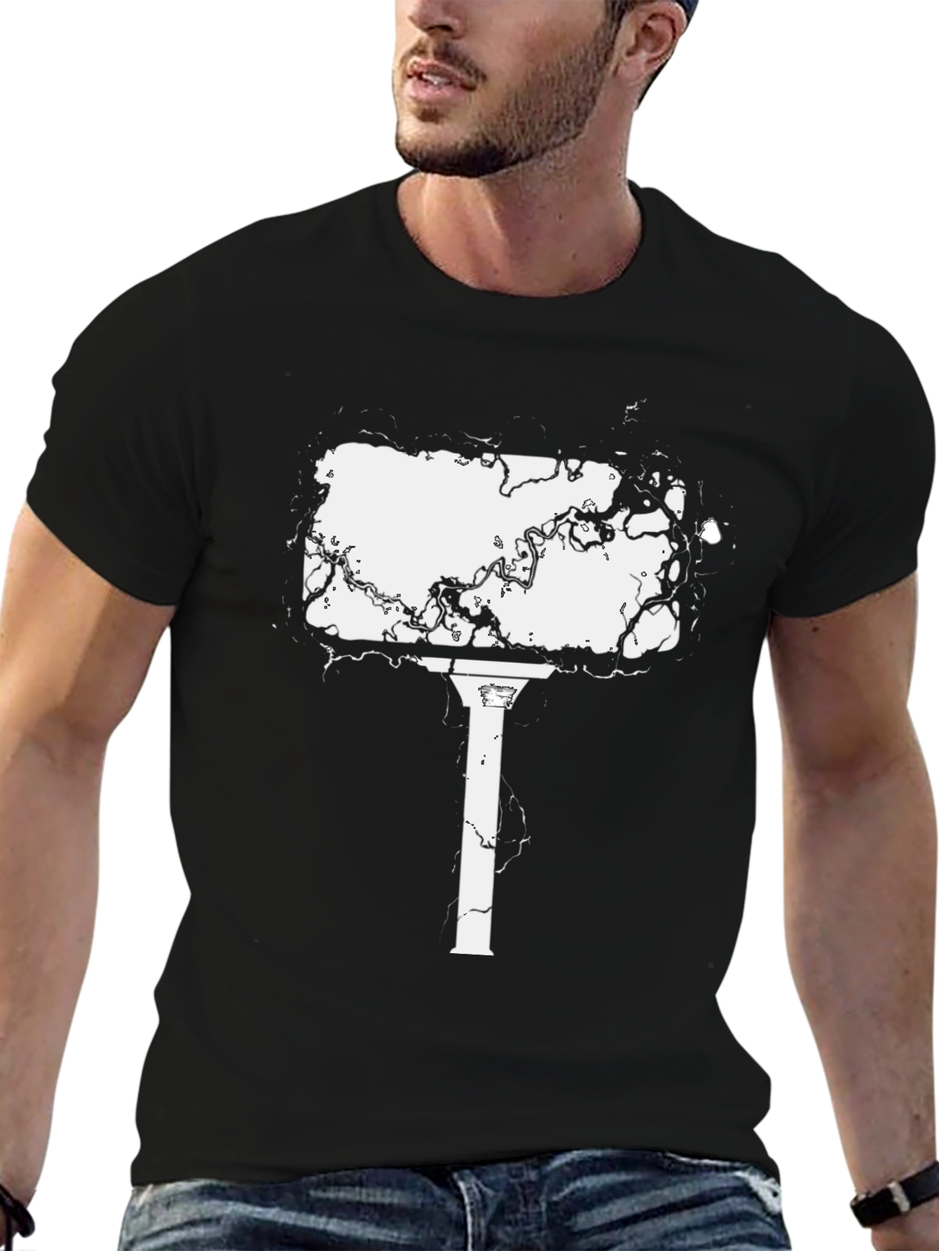 Abstract Column Graphic Tee