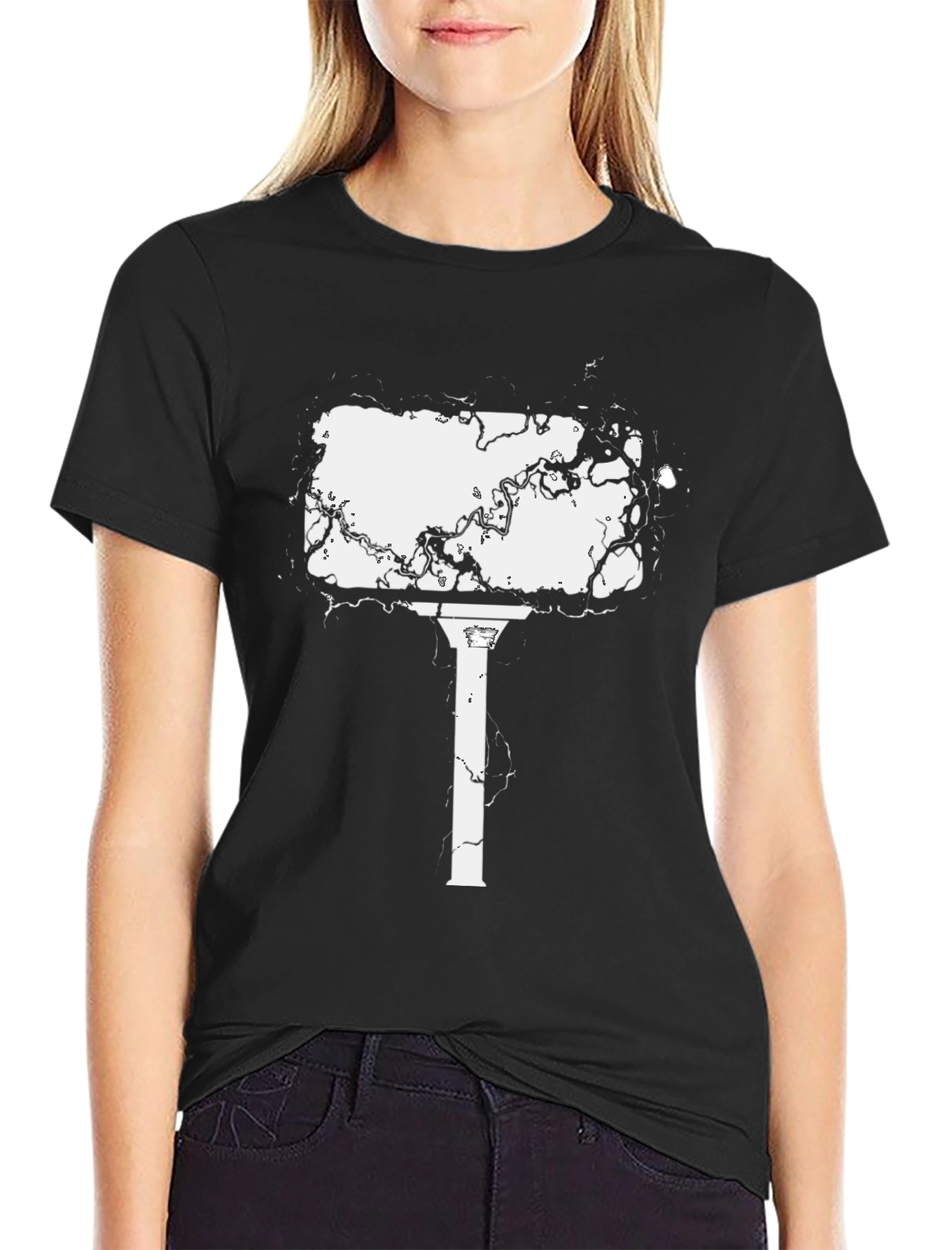 Abstract Column Graphic Tee