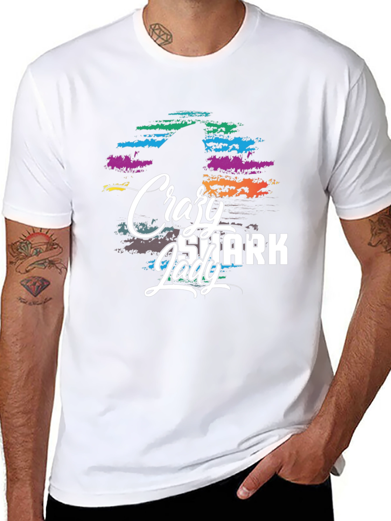 Crazy Shark Lady Graphic Tee - Unisex