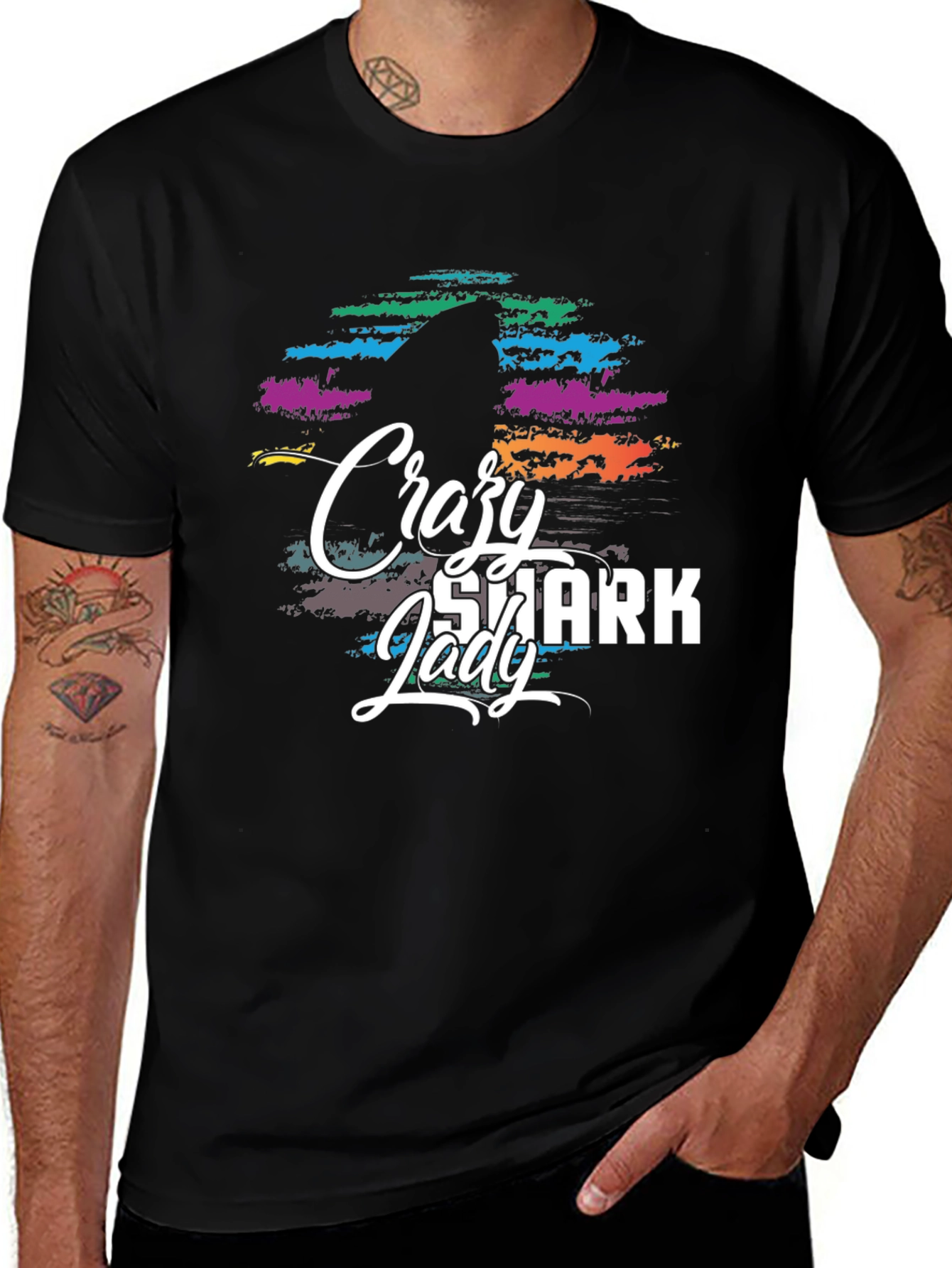 Crazy Shark Lady Graphic Tee - Unisex