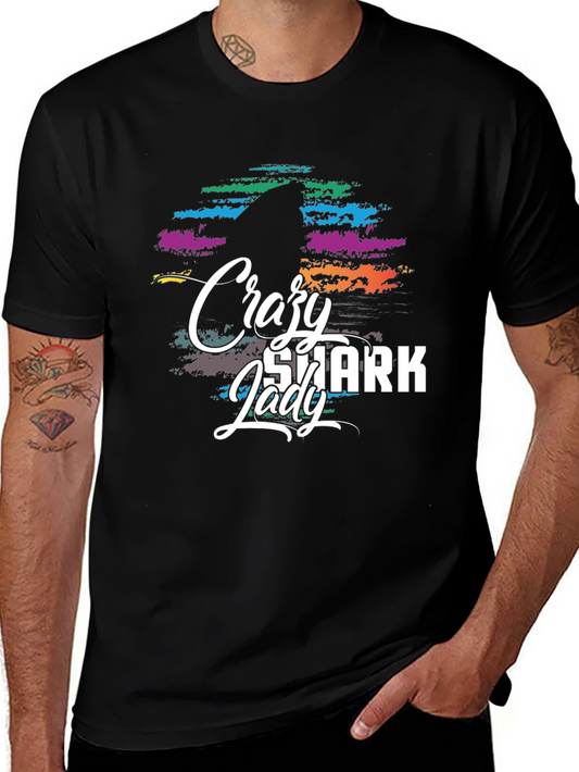 Crazy Shark Lady Graphic Tee - Unisex