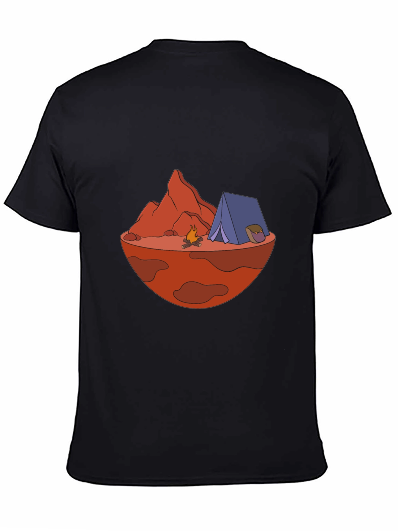 Camping on Mars Graphic Tee - Black Cotton Blend