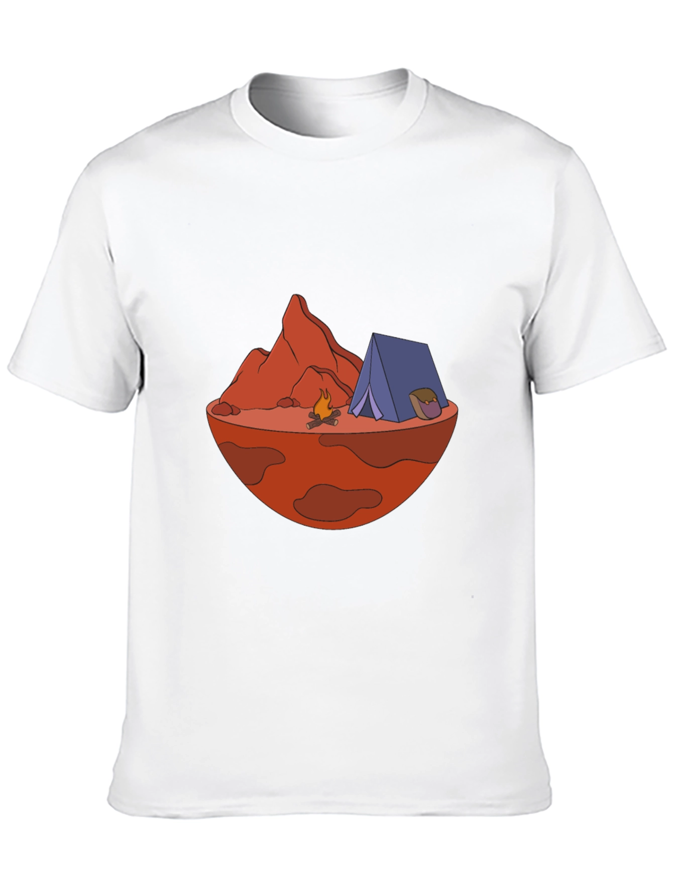 Camping on Mars Graphic Tee - Black Cotton Blend