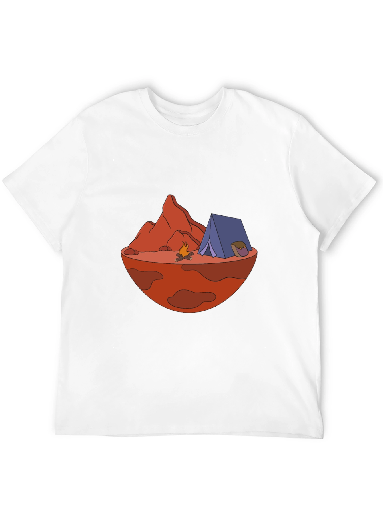 Camping on Mars Graphic Tee - Black Cotton Blend