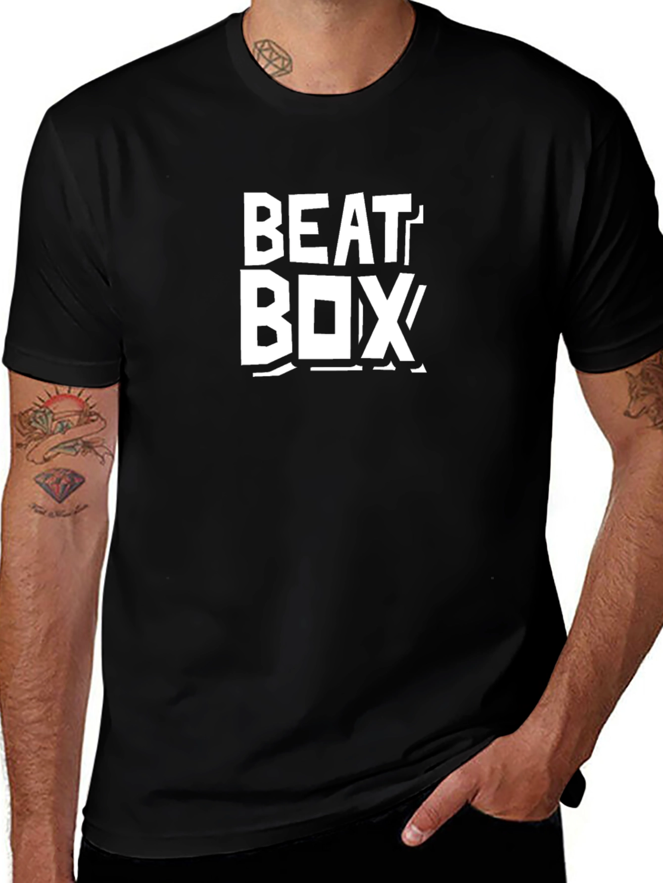 Beat Box Graphic Tee - Classic Black Cotton T-Shirt