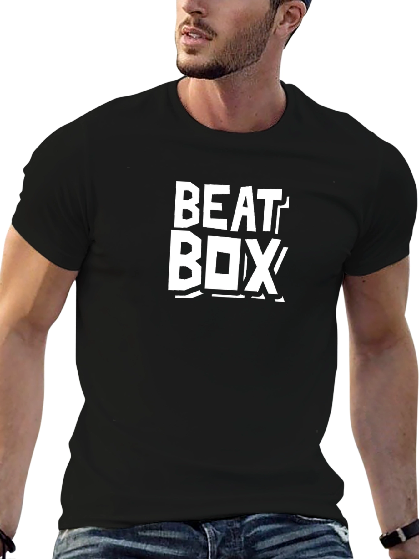 Beat Box Graphic Tee - Classic Black Cotton T-Shirt
