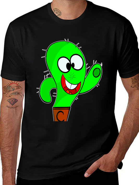 Funny Cactus Cartoon Graphic T-Shirt