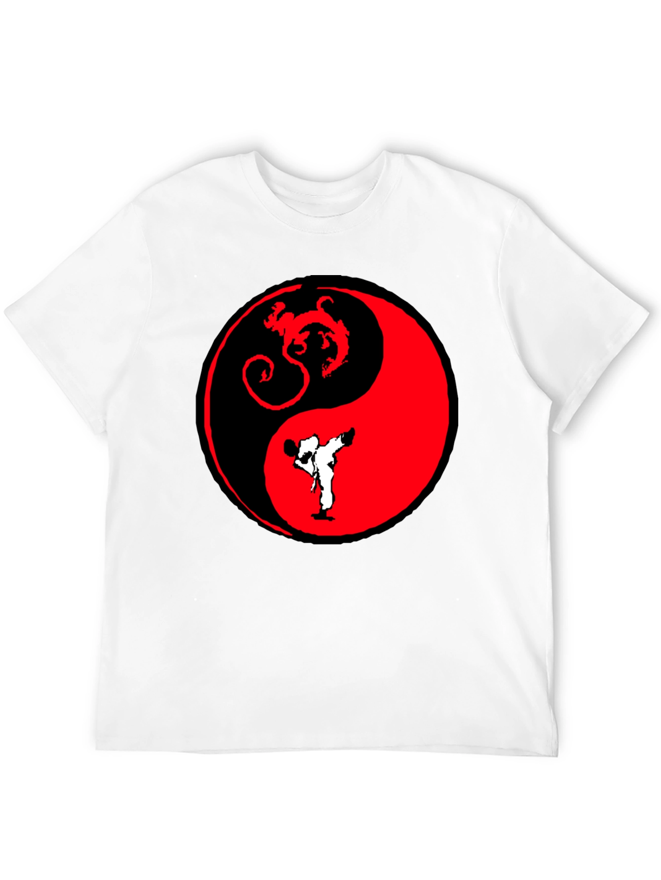 Yin Yang Dragon Karate Black T-Shirt