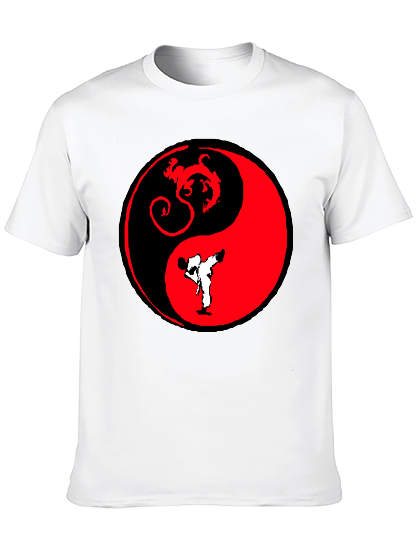 Yin Yang Dragon Karate Black T-Shirt
