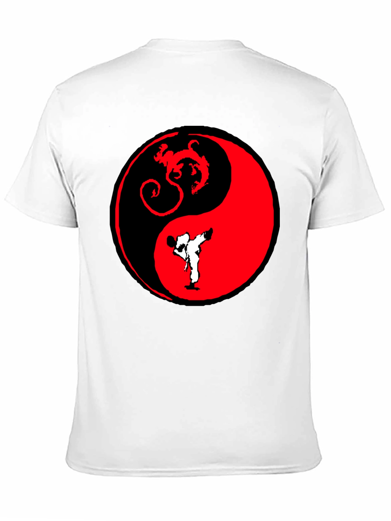 Yin Yang Dragon Karate Black T-Shirt