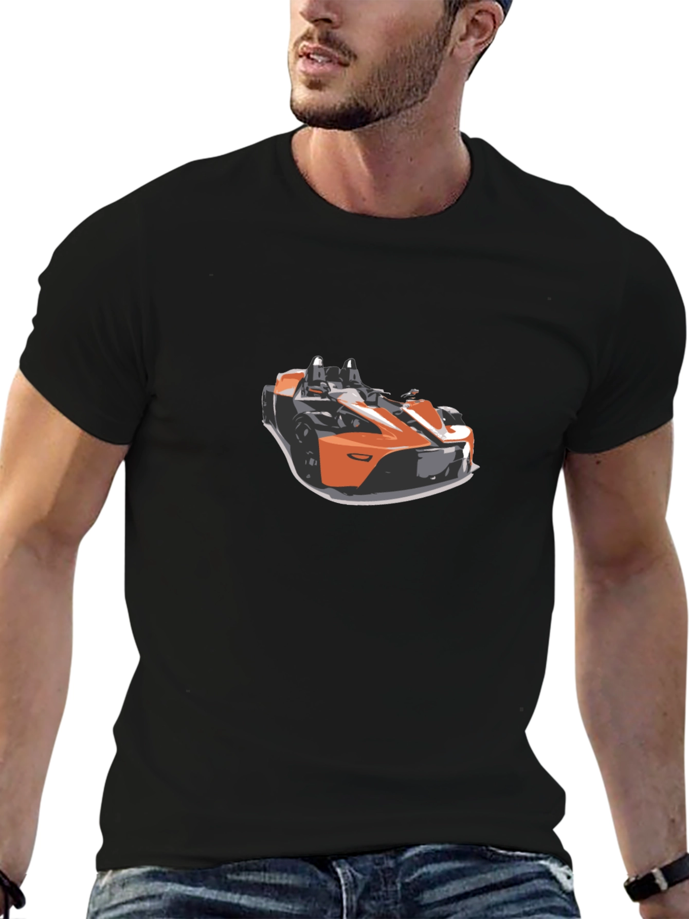 Cool Car Graphic Tee - Sleek Black T-Shirt