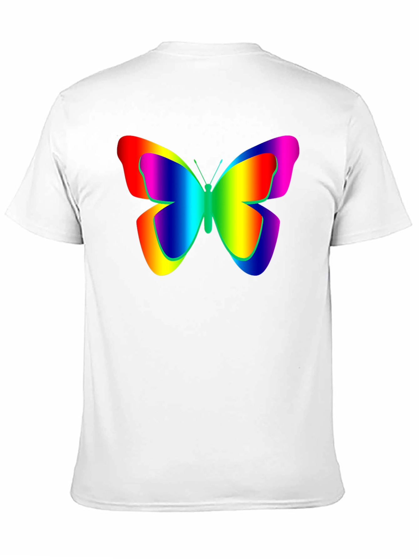 Rainbow Butterfly Graphic Black T-Shirt