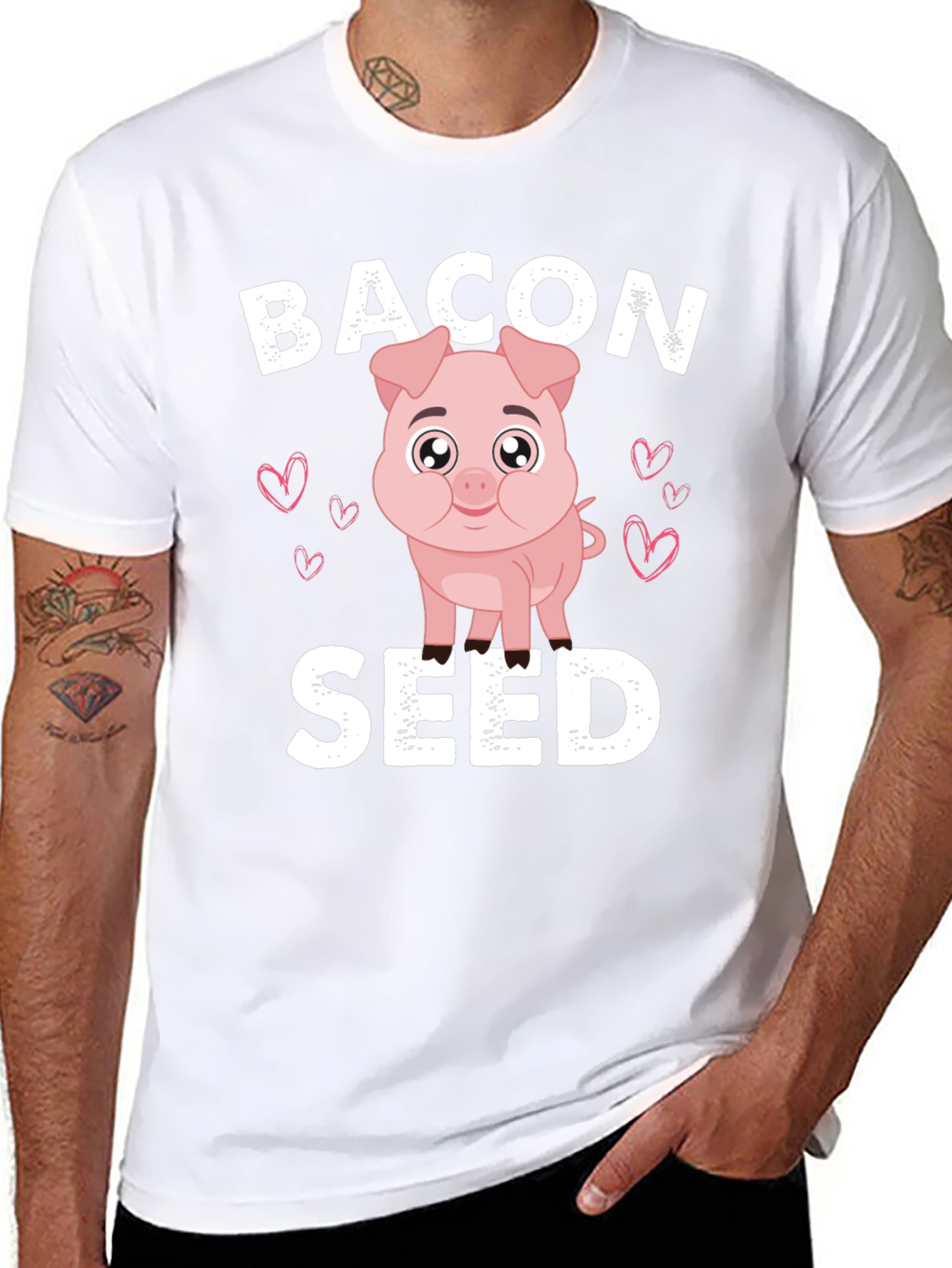 Bacon Seed Pig Graphic Tee - Unique & Fun!