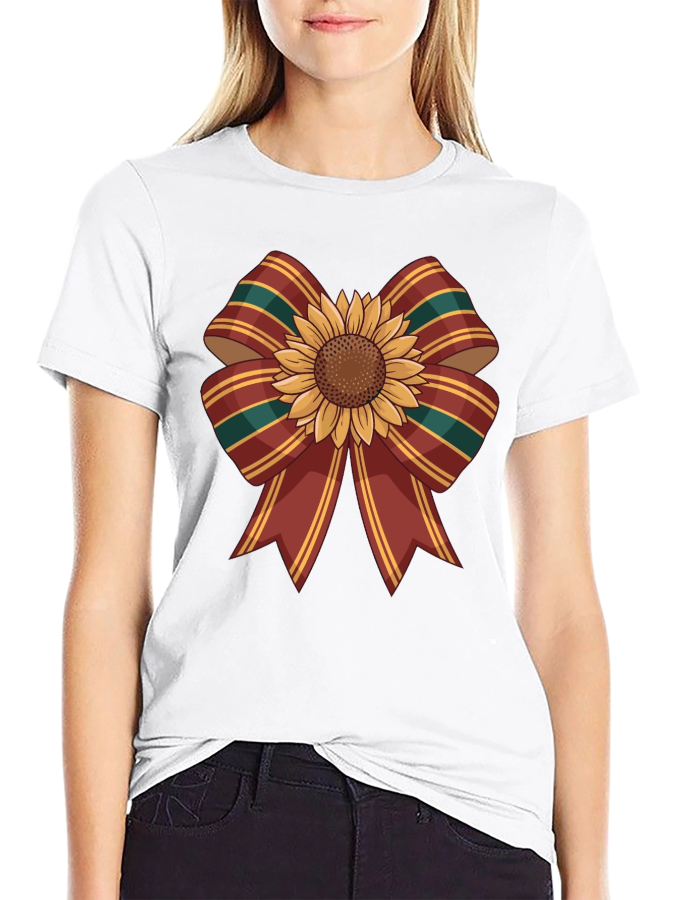 Sunflower Bow T-Shirt - Autumn Harvest