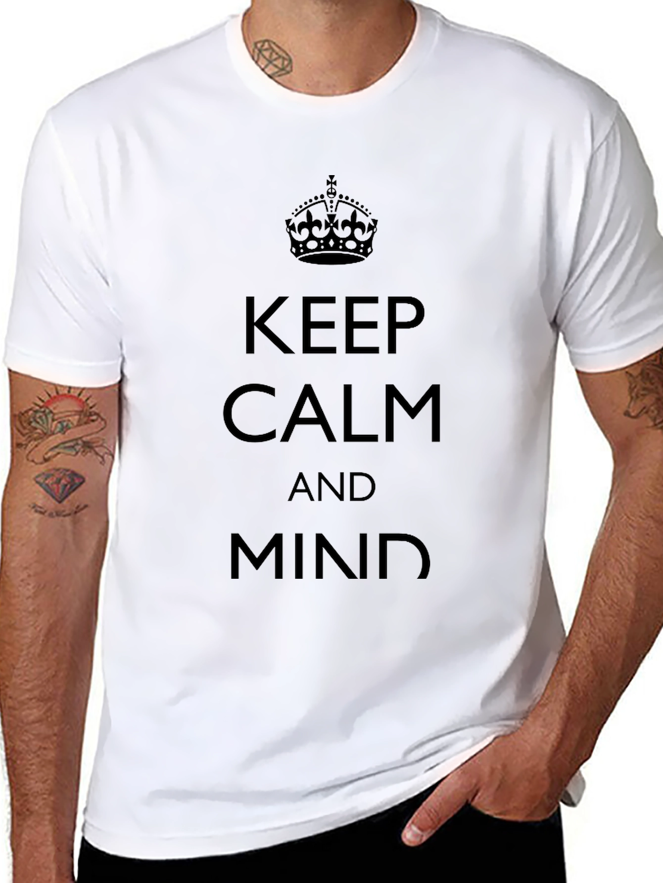 Keep Calm and Mind Black Graphic Tee