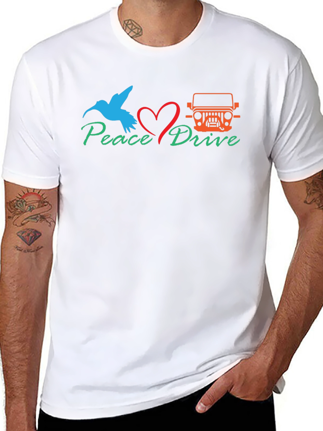 Peace Drive T-Shirt - Bird Love Jeep Graphic