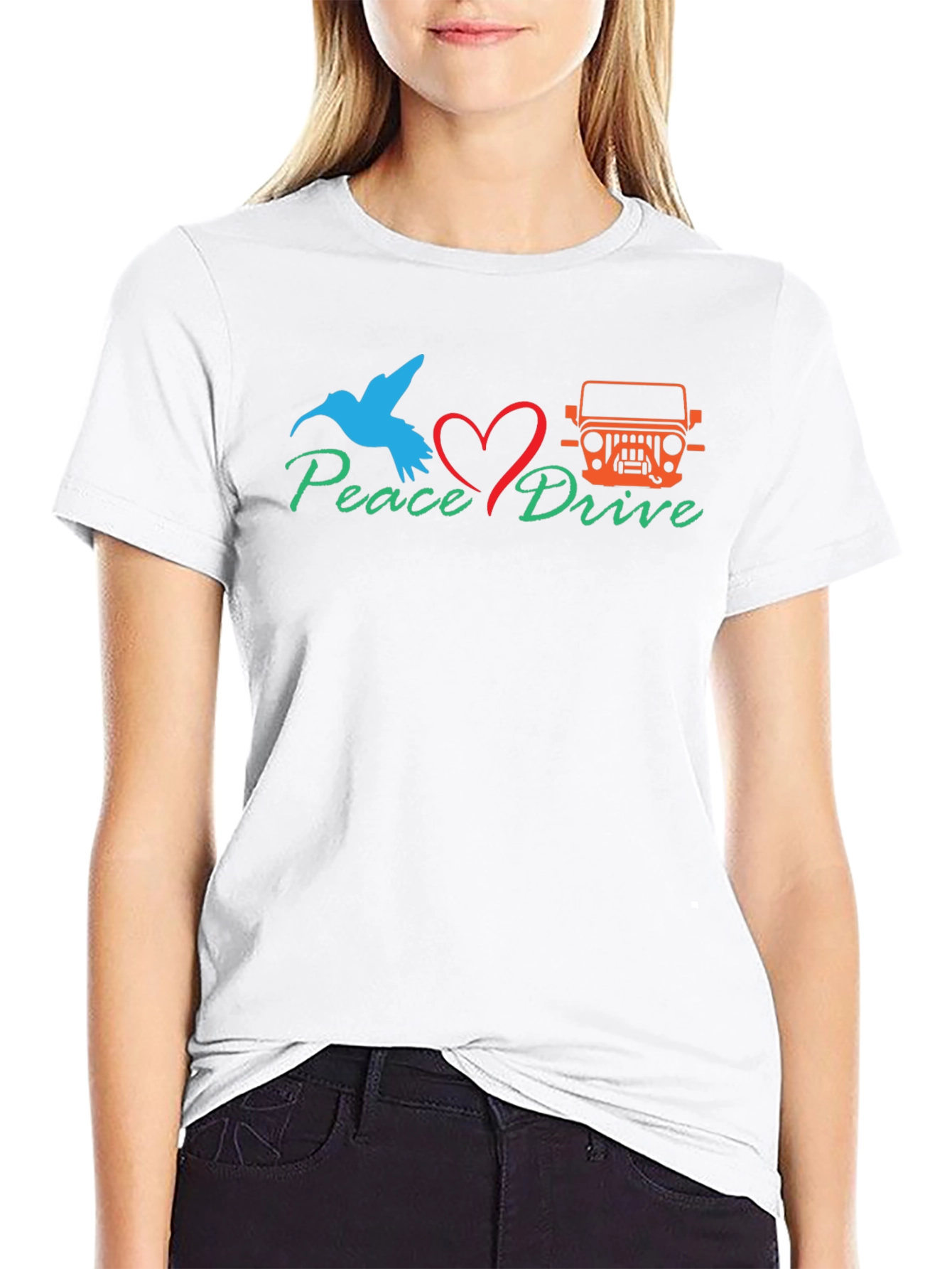Peace Drive T-Shirt - Bird Love Jeep Graphic