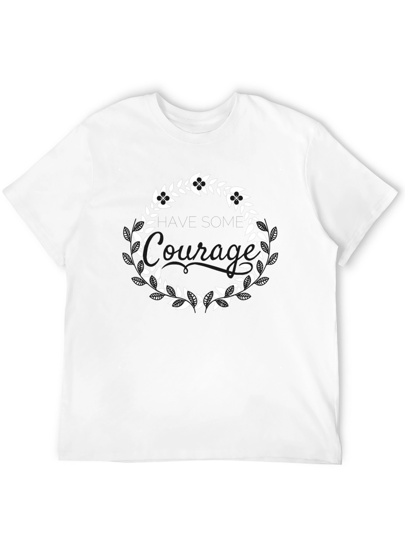 Leaf Wreath Graphic Tee - Stylish Black T-Shirt