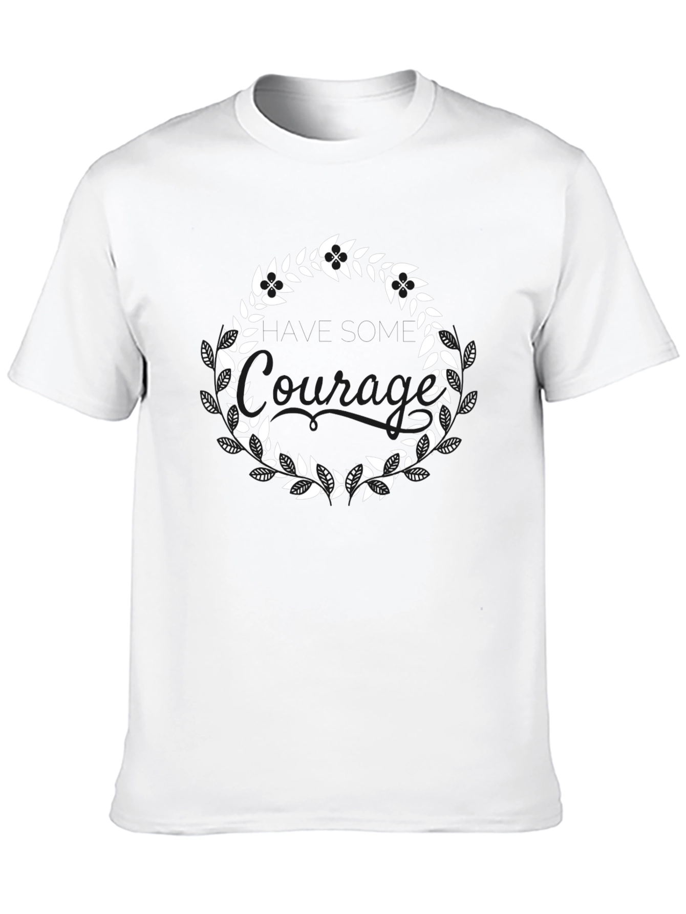 Leaf Wreath Graphic Tee - Stylish Black T-Shirt