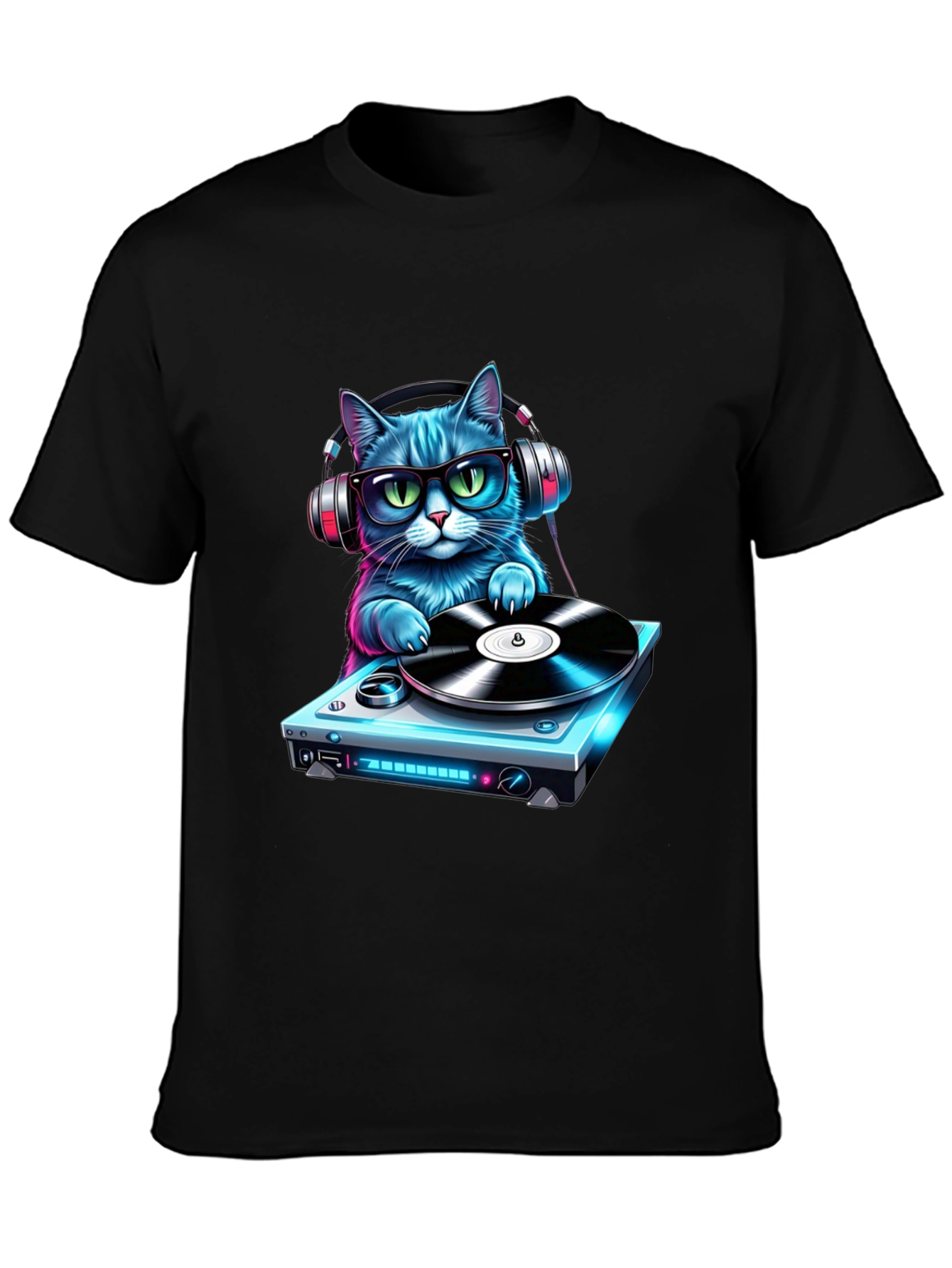 DJ Cat Graphic Tee - Cool & Fun T-Shirt