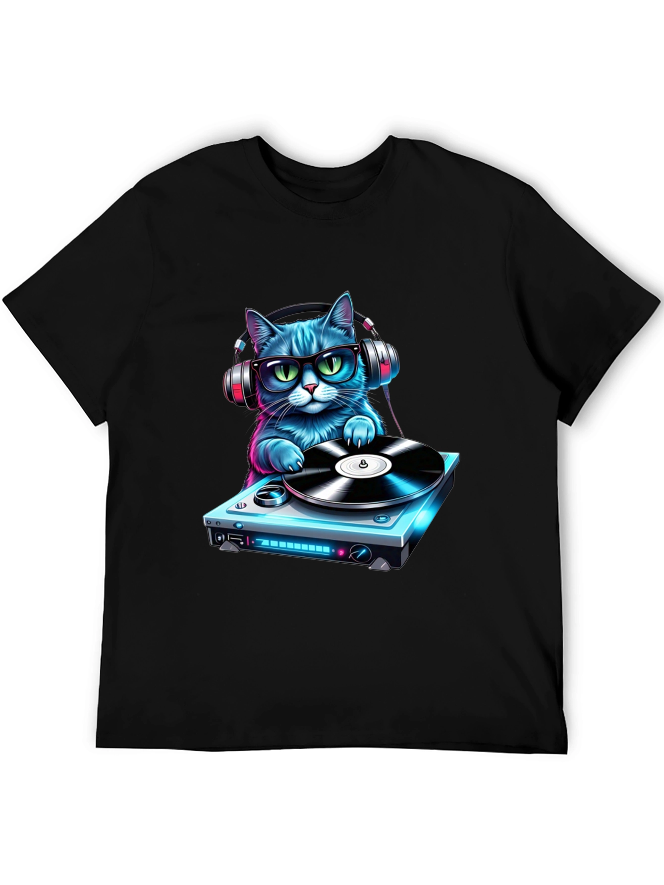 DJ Cat Graphic Tee - Cool & Fun T-Shirt