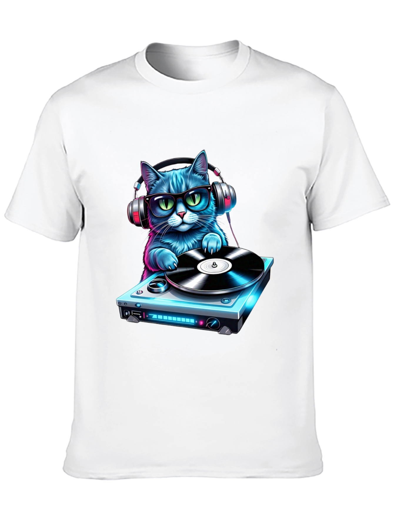 DJ Cat Graphic Tee - Cool & Fun T-Shirt