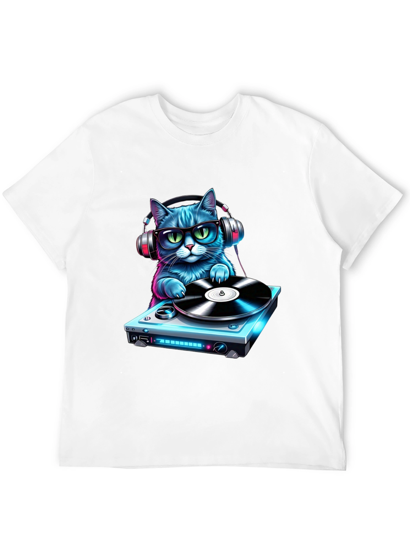 DJ Cat Graphic Tee - Cool & Fun T-Shirt
