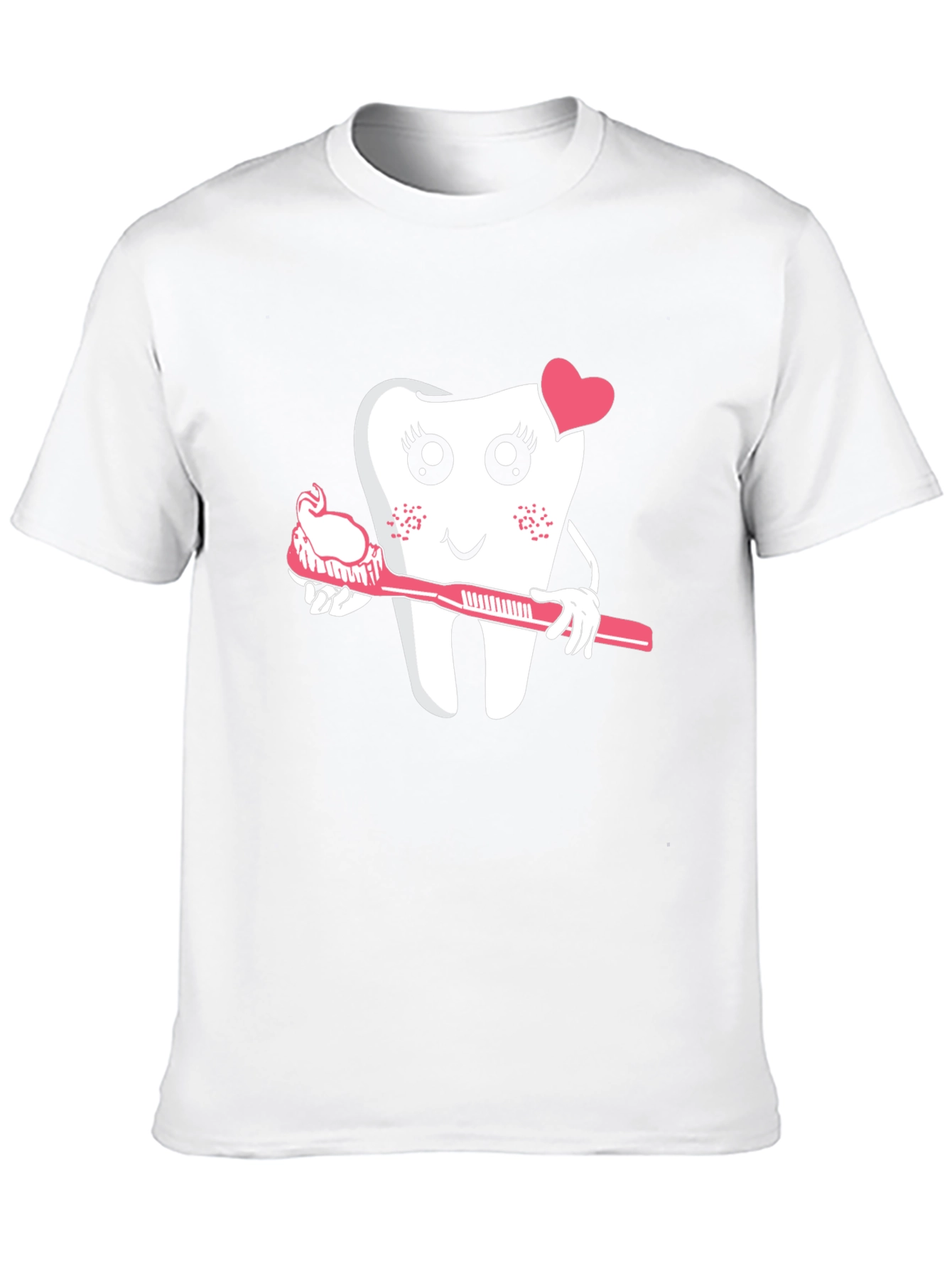 Cute Tooth with Toothbrush Graphic Tee