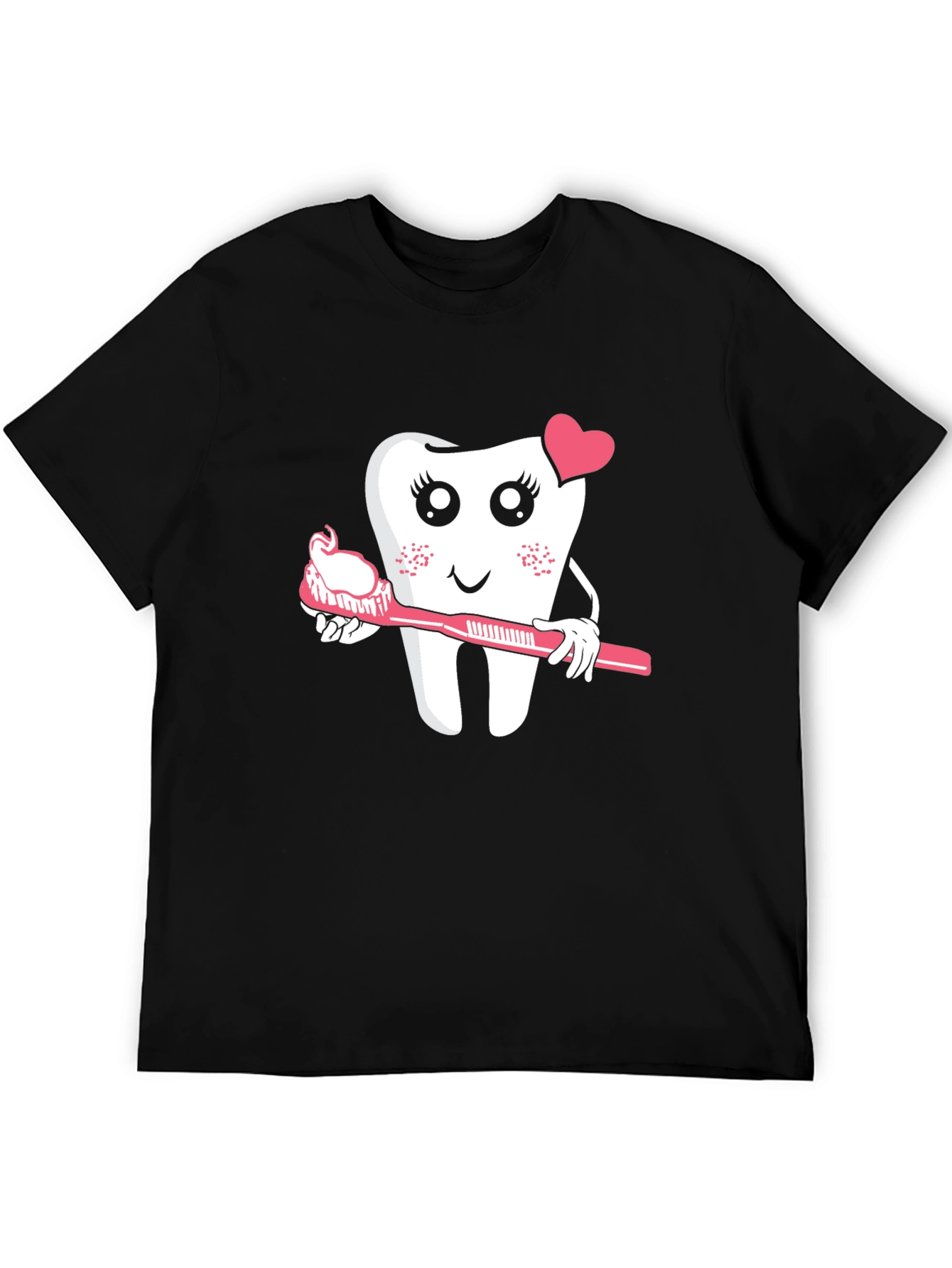 Cute Tooth with Toothbrush Graphic Tee