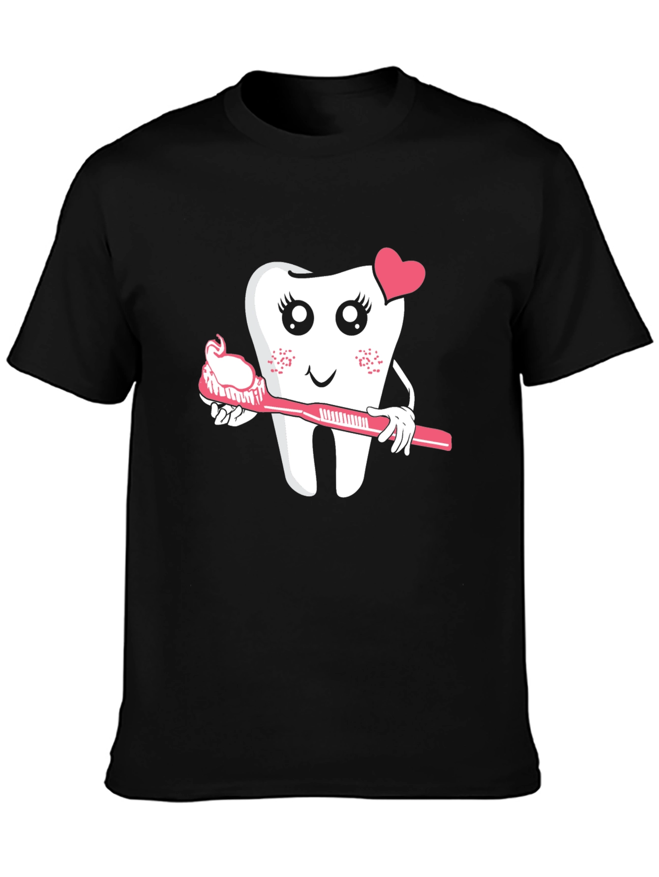Cute Tooth with Toothbrush Graphic Tee