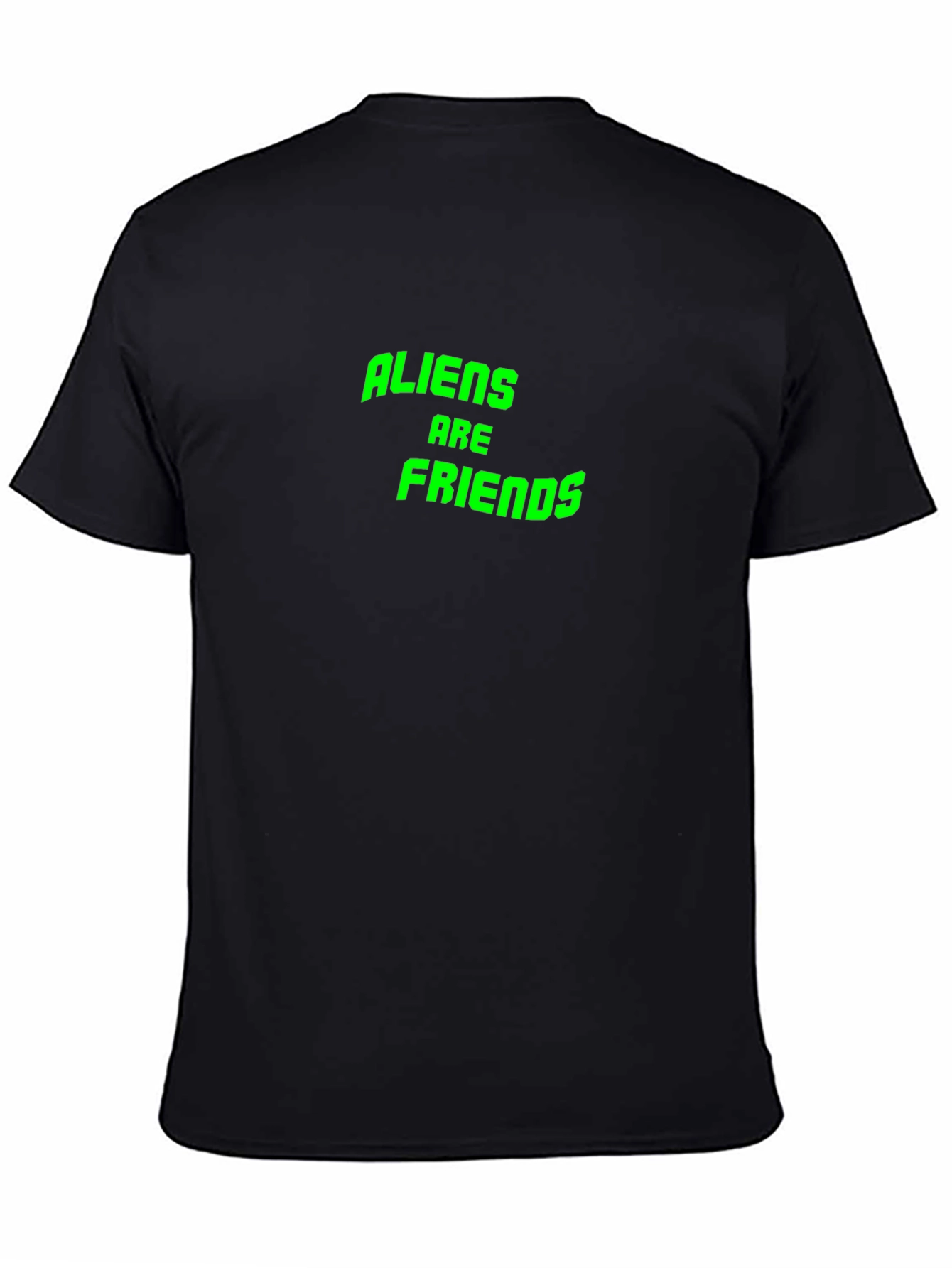 Aliens Are Friends Graphic T-Shirt - Black Cotton Tee