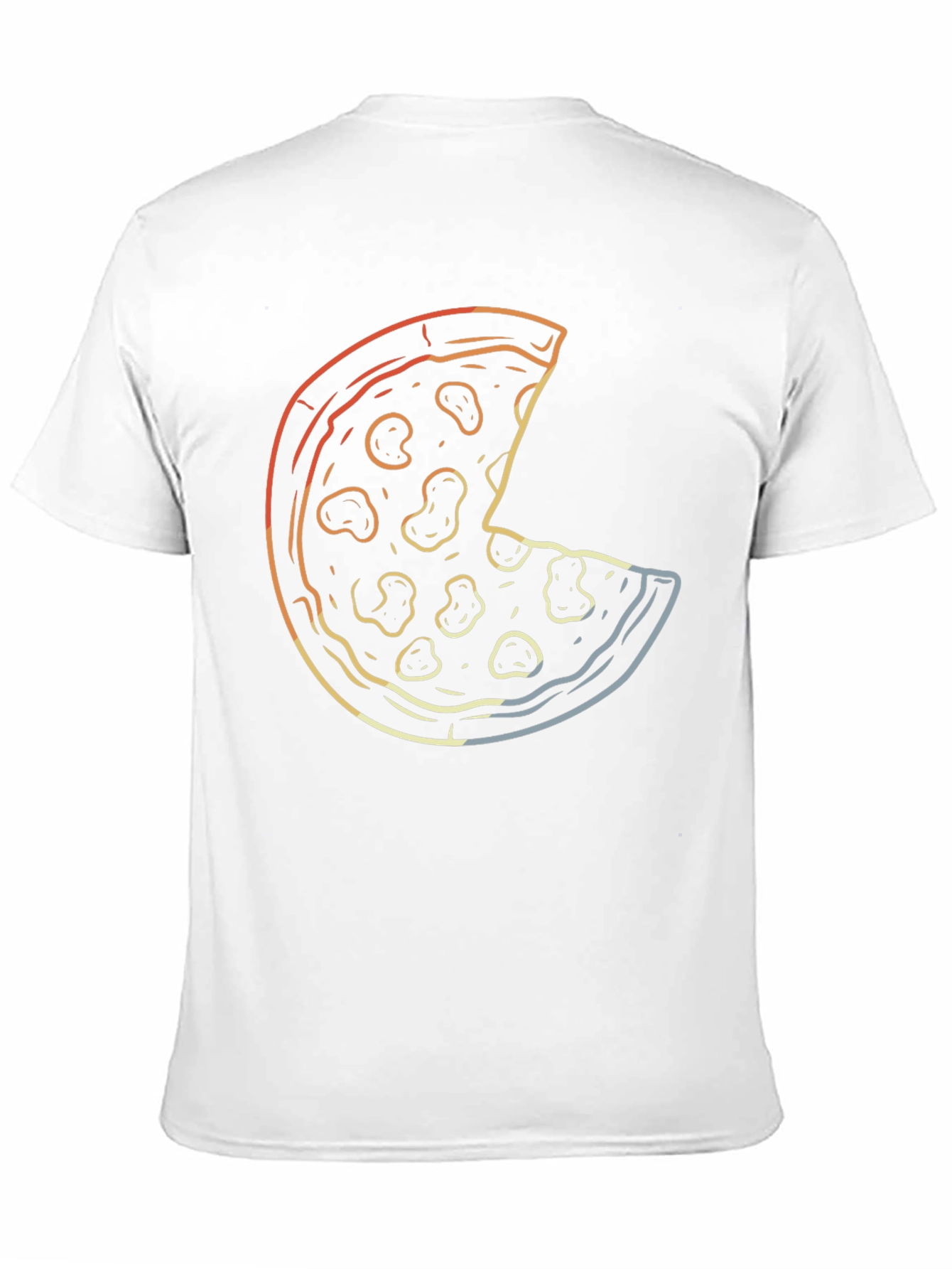 Pizza Graphic Print T-Shirt - Casual Crew Neck