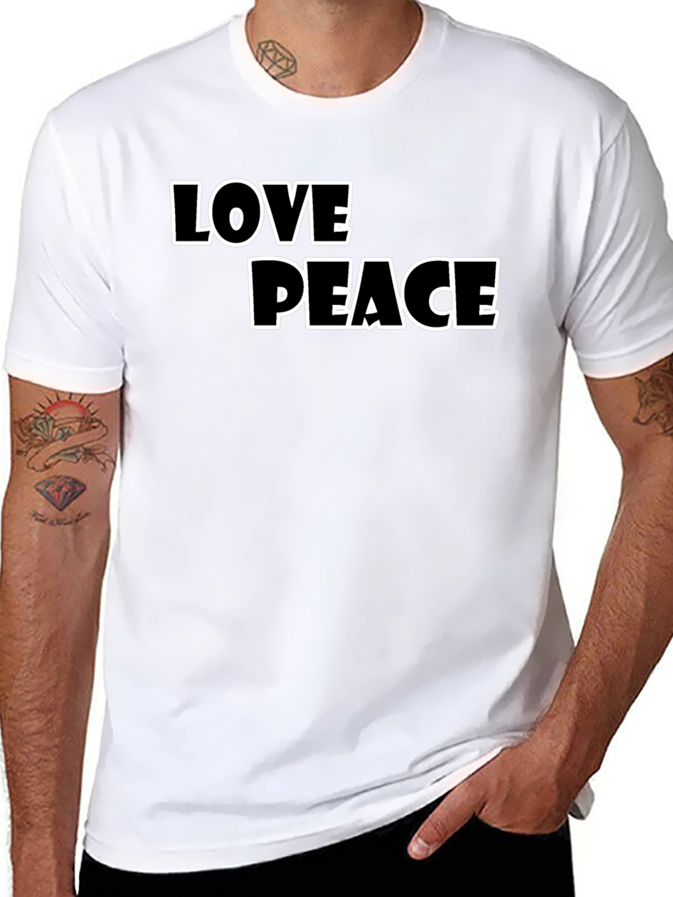 Love Peace Black T-Shirt - Stylish Graphic Tee