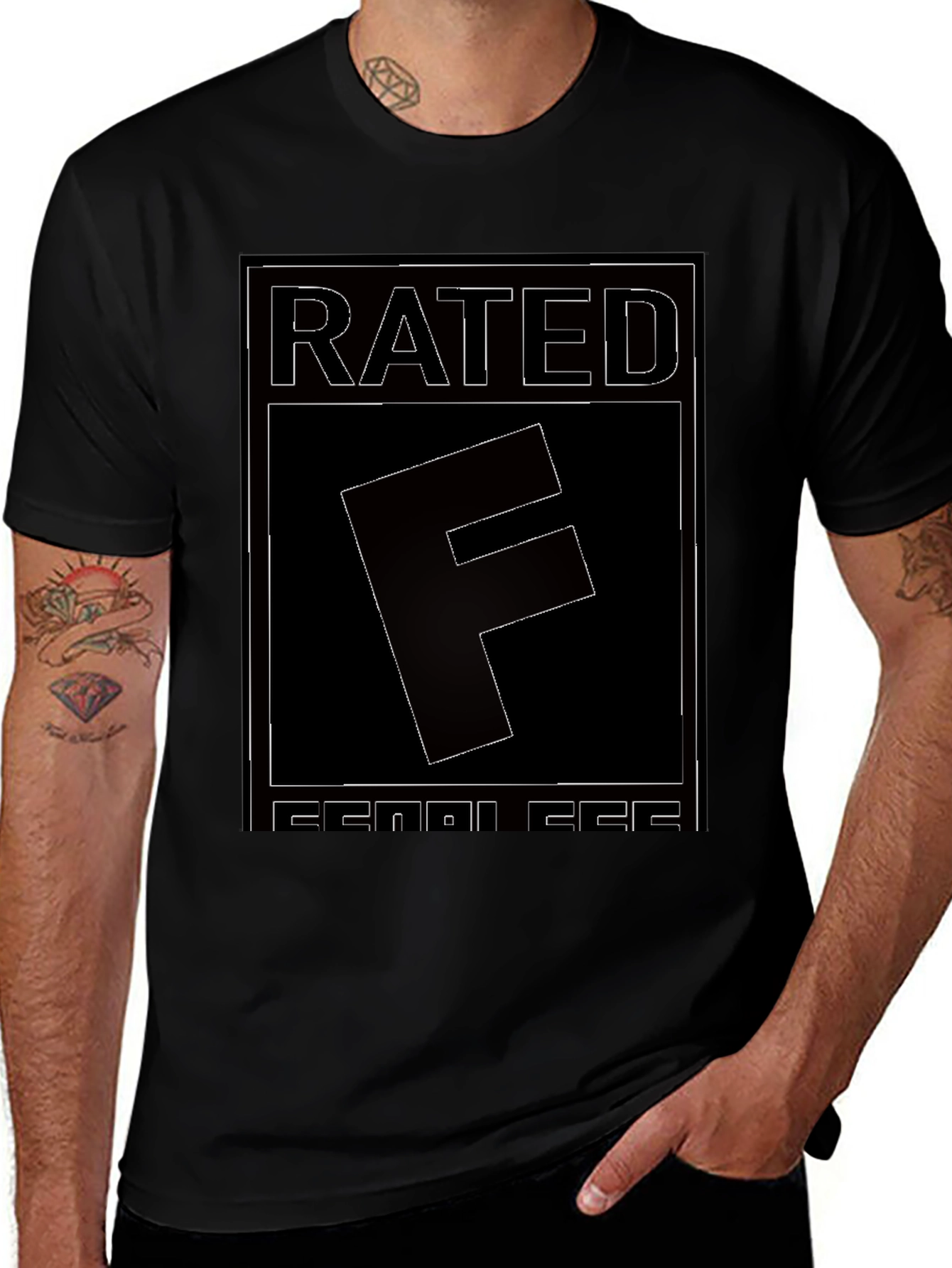 Rated F for Fearless Graphic Tee - Black