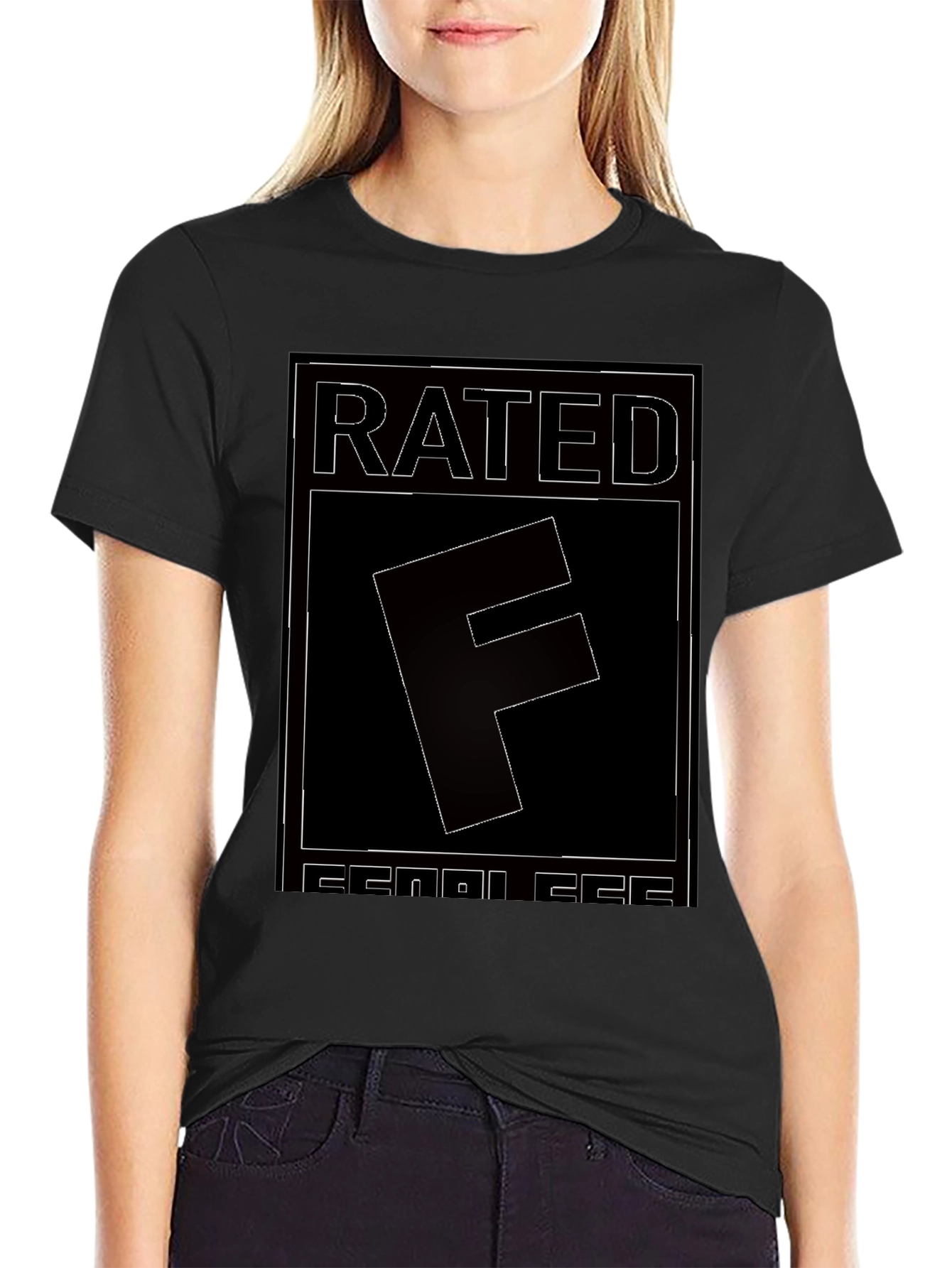 Rated F for Fearless Graphic Tee - Black