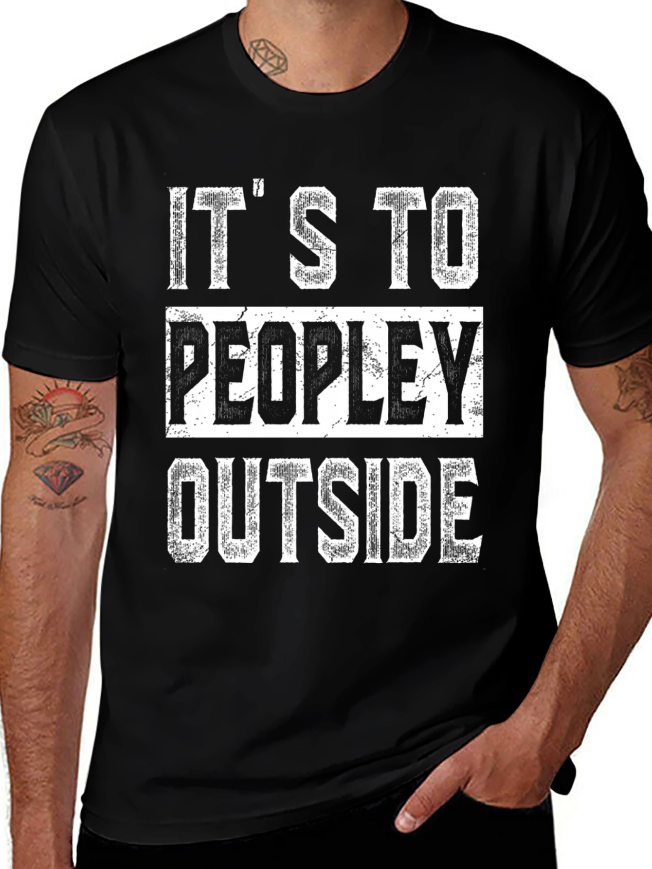 Introverted Graphic Tee - Its Too Peopley Outside