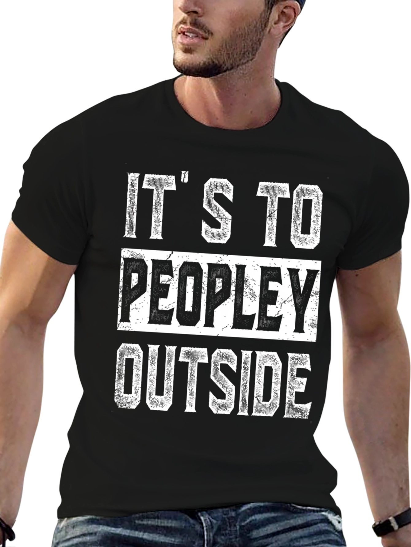 Introverted Graphic Tee - Its Too Peopley Outside