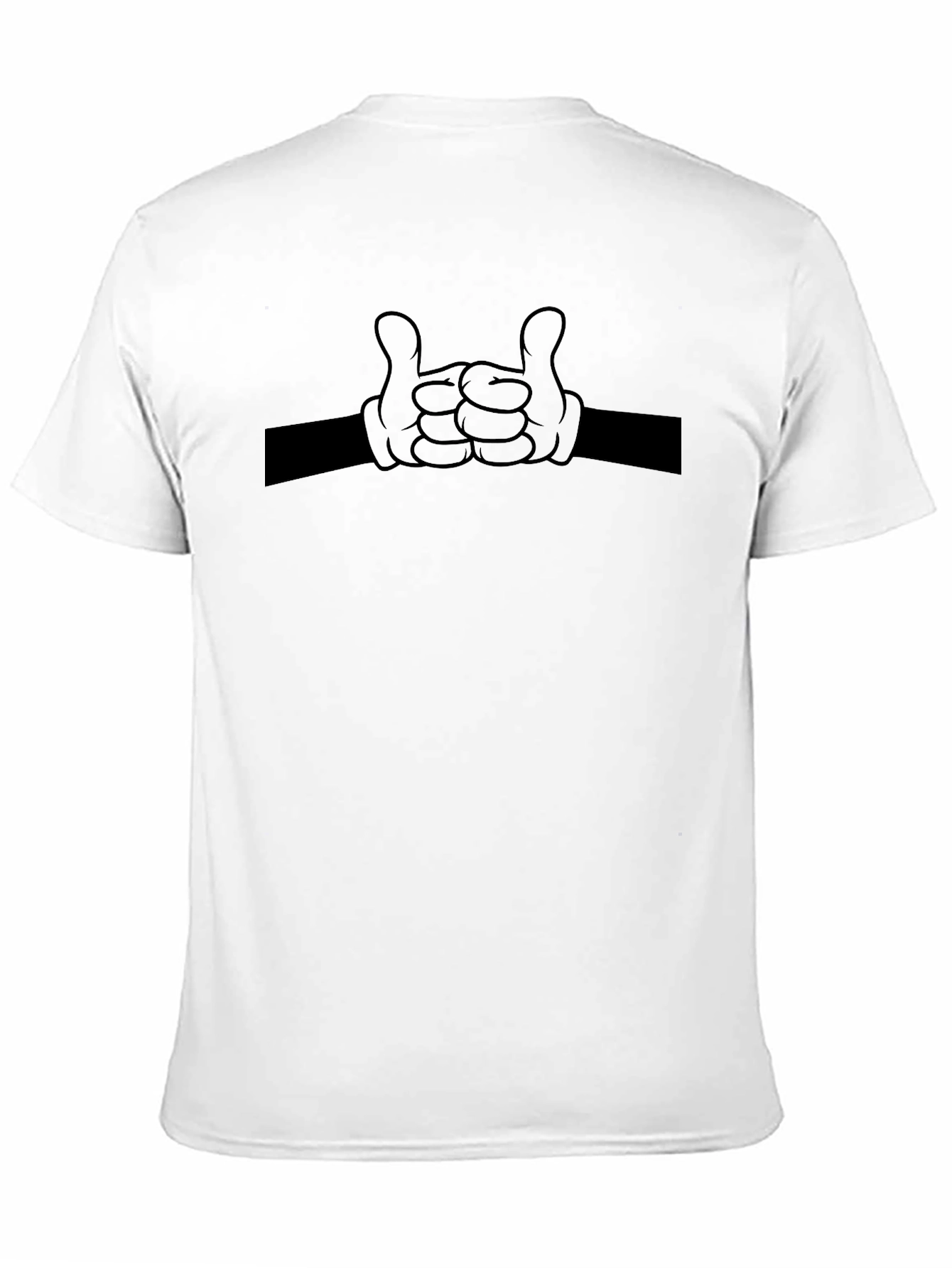 Cartoon Hands Fist Bump Black T-Shirt