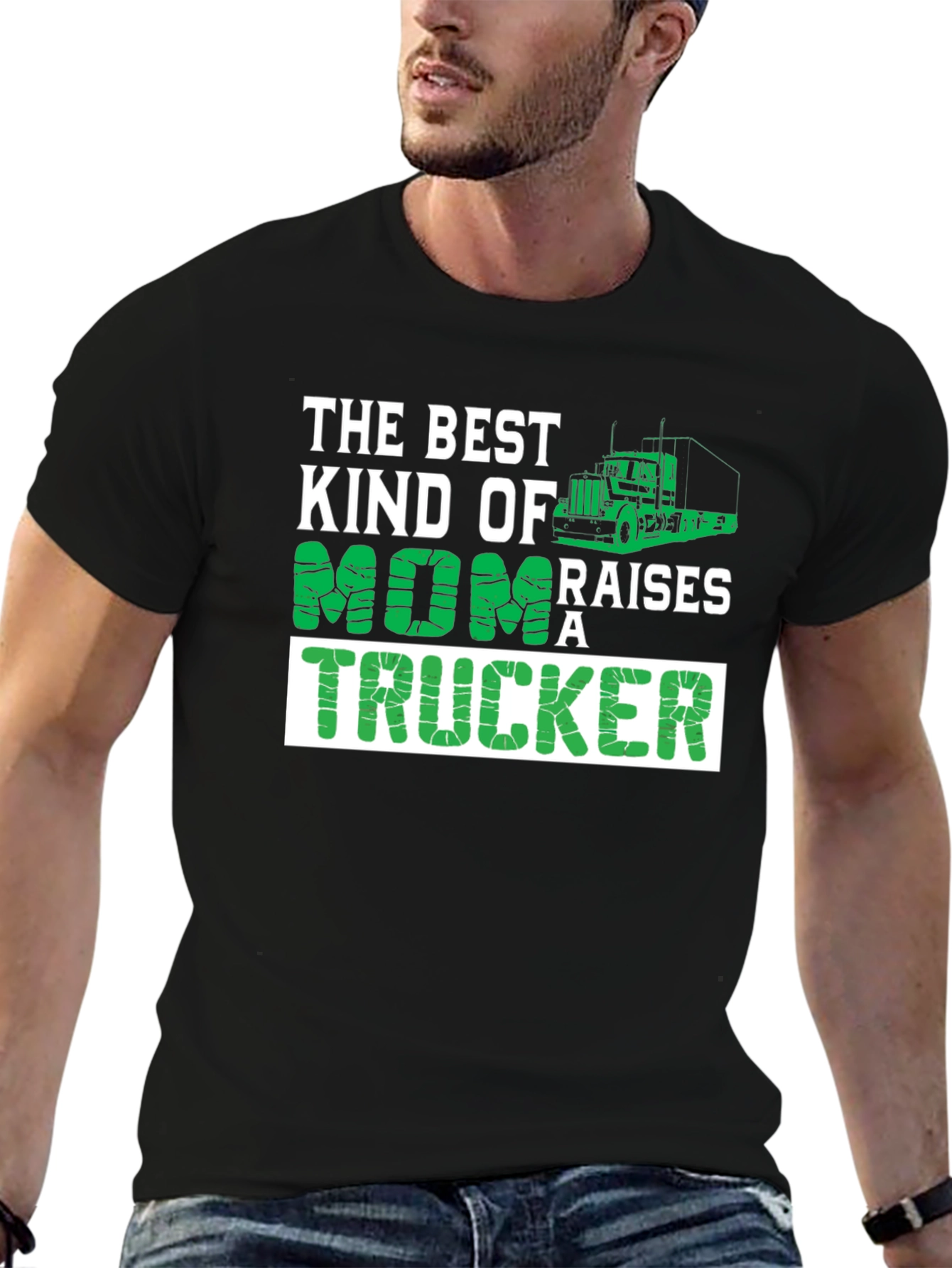 Best Mom Trucker T-Shirt - Black Graphic Tee