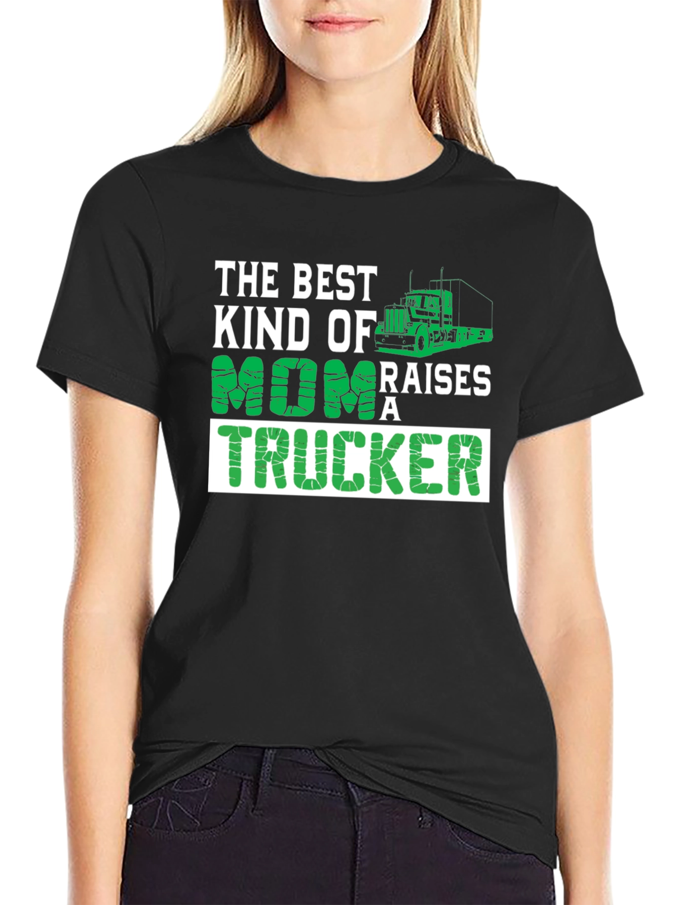 Best Mom Trucker T-Shirt - Black Graphic Tee