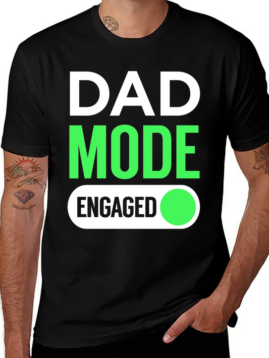 Dad Mode Engaged Black Graphic Tee